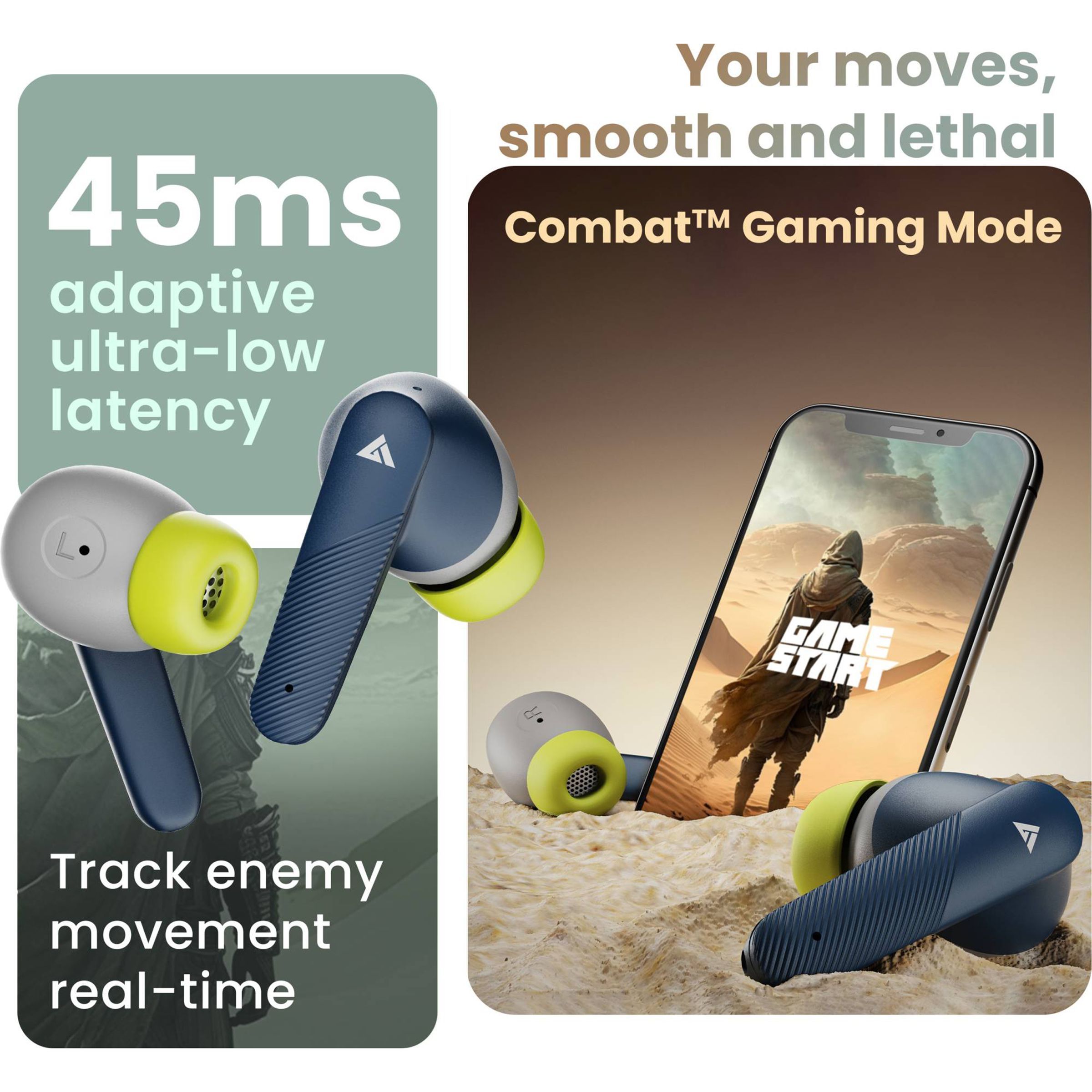 GOBOULT X60 TWS Earbuds with Active Noise Cancellation (IPX5 Water Resistant, Zen Quad Mic, Blue)_11