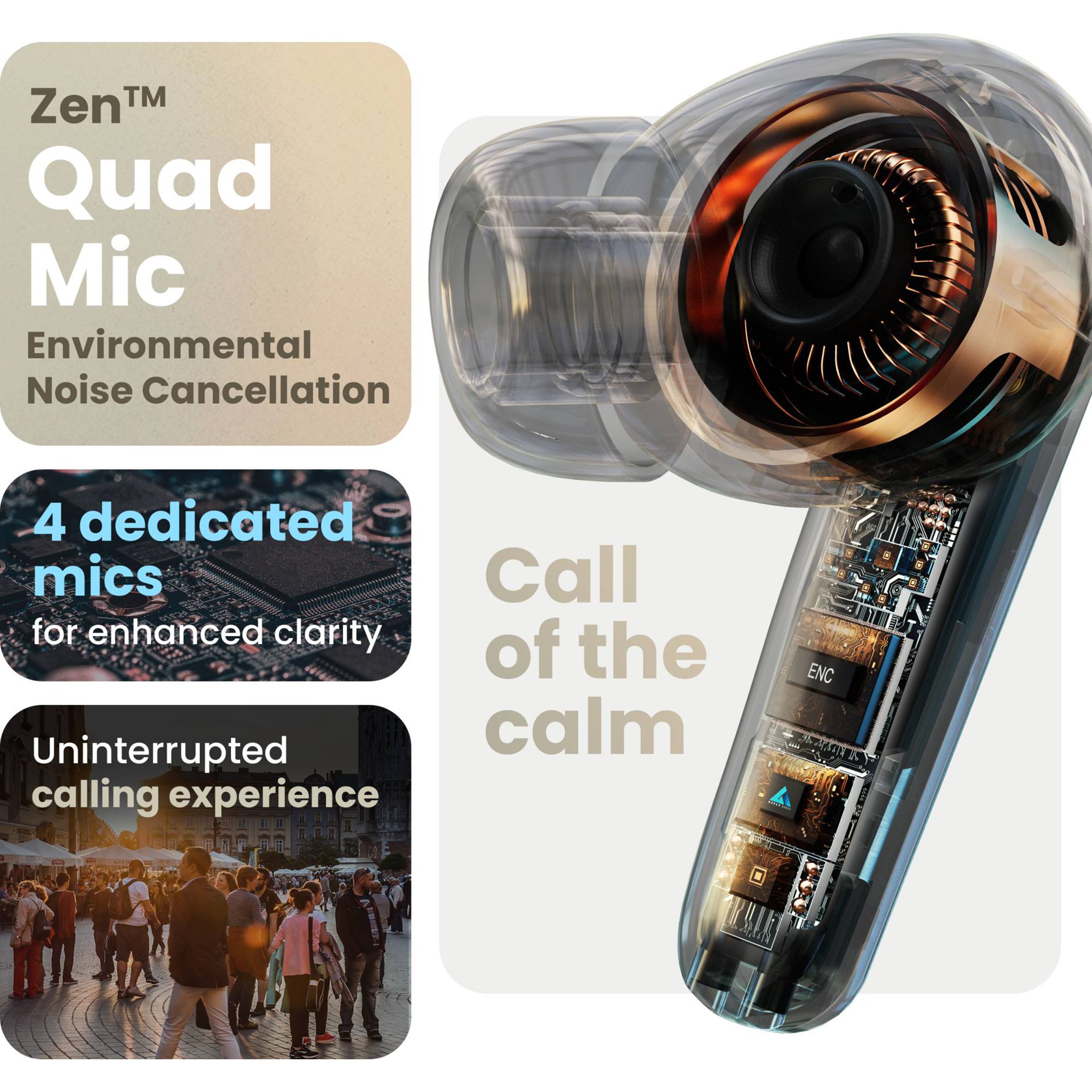 GOBOULT X60 TWS Earbuds with Active Noise Cancellation (IPX5 Water Resistant, Zen Quad Mic, Blue)_12