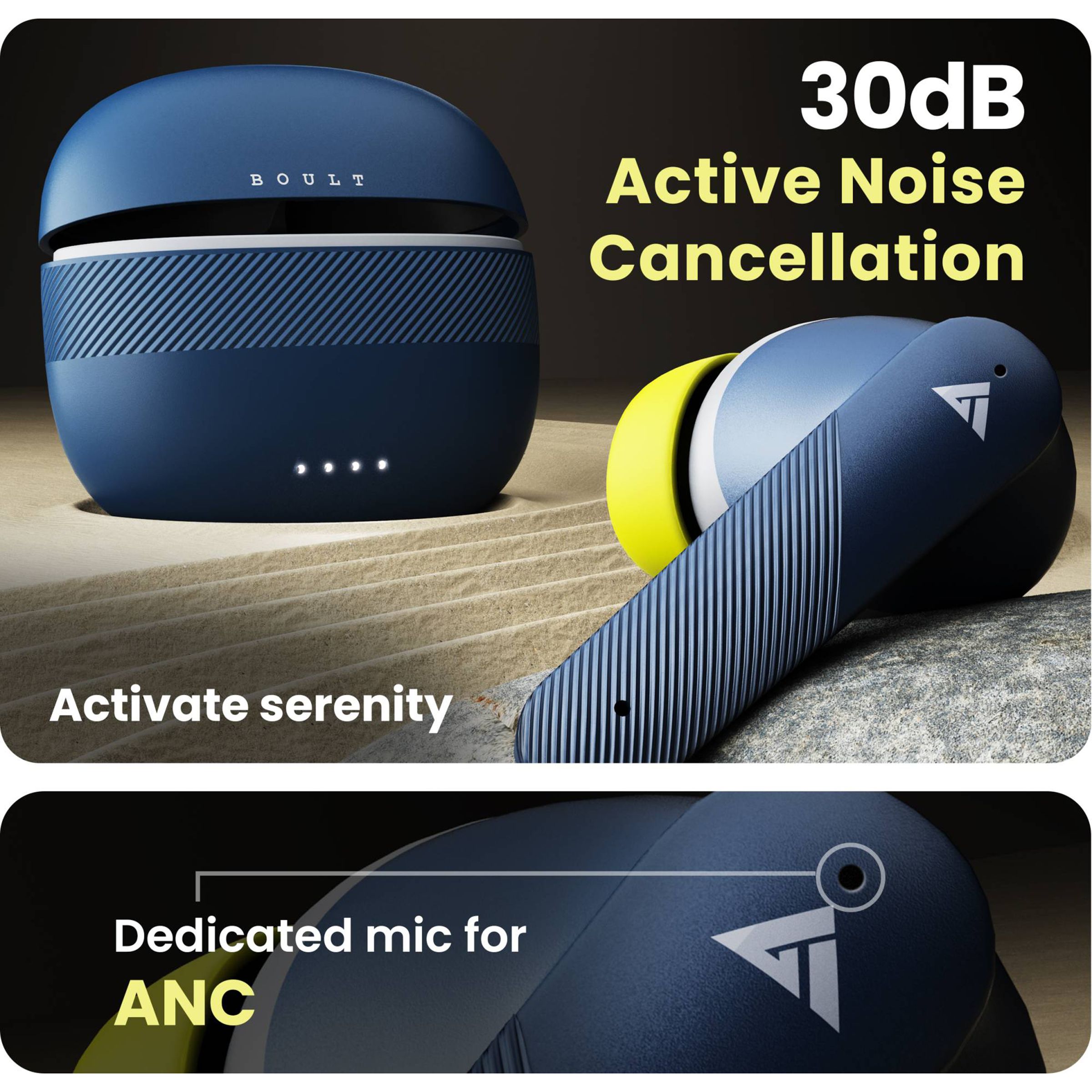 GOBOULT X60 TWS Earbuds with Active Noise Cancellation (IPX5 Water Resistant, Zen Quad Mic, Blue)_13