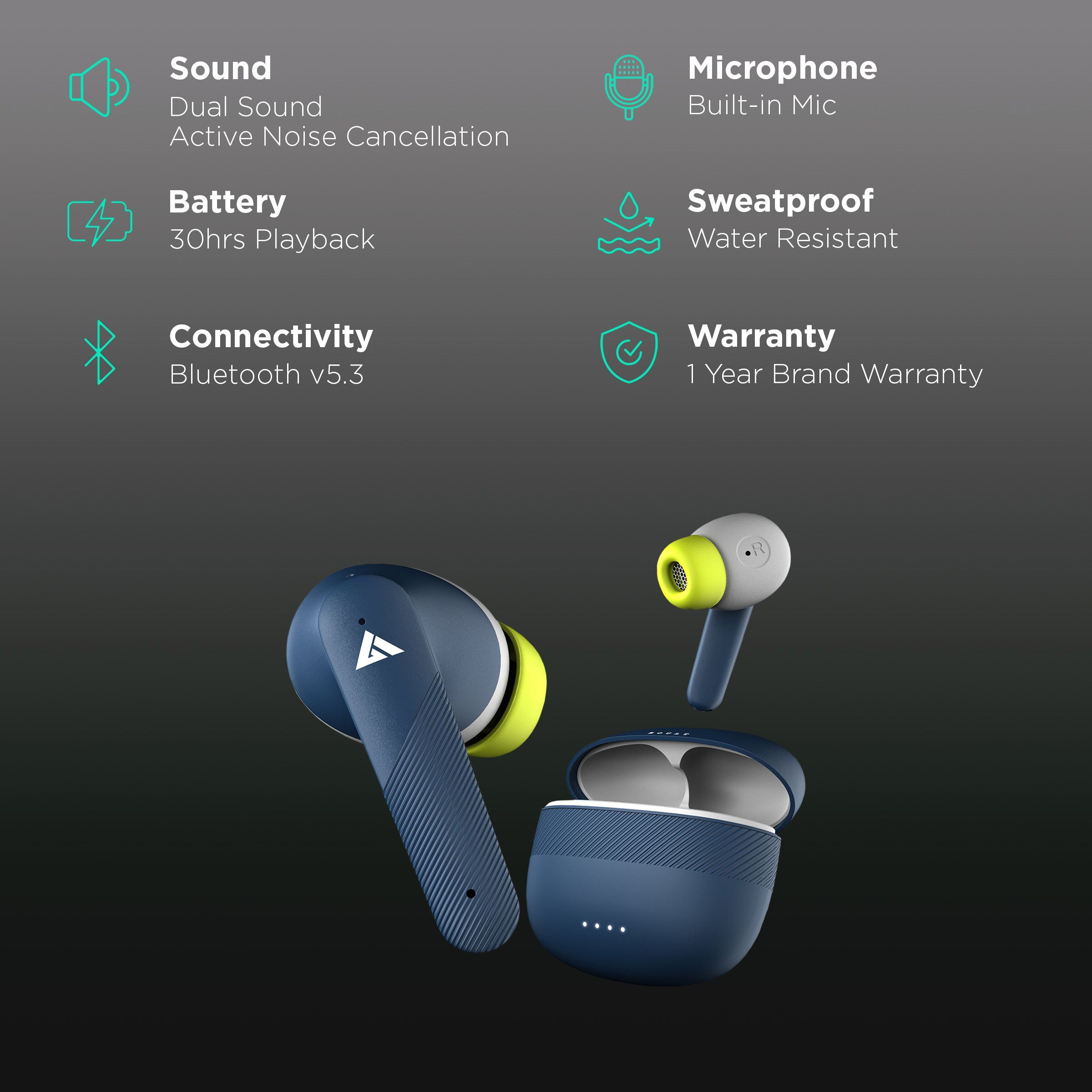GOBOULT X60 TWS Earbuds with Active Noise Cancellation (IPX5 Water Resistant, Zen Quad Mic, Blue)_2