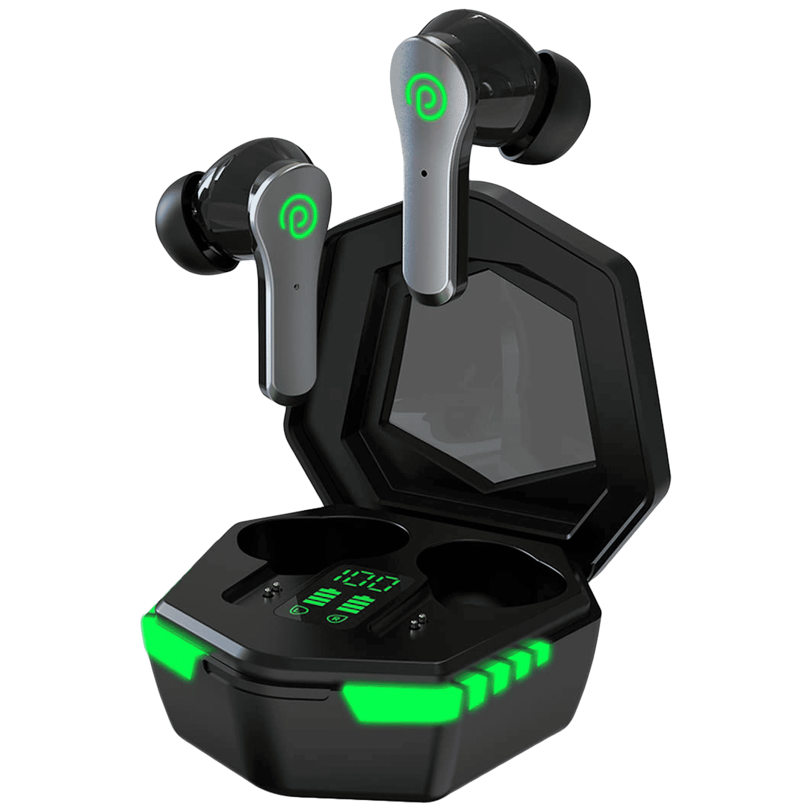 pTron Bassbuds Rush 140318555 TWS Earbuds with Environmental Noise Cancellation (IPX4 Water Resistant, Stereo Calls, Black)_1