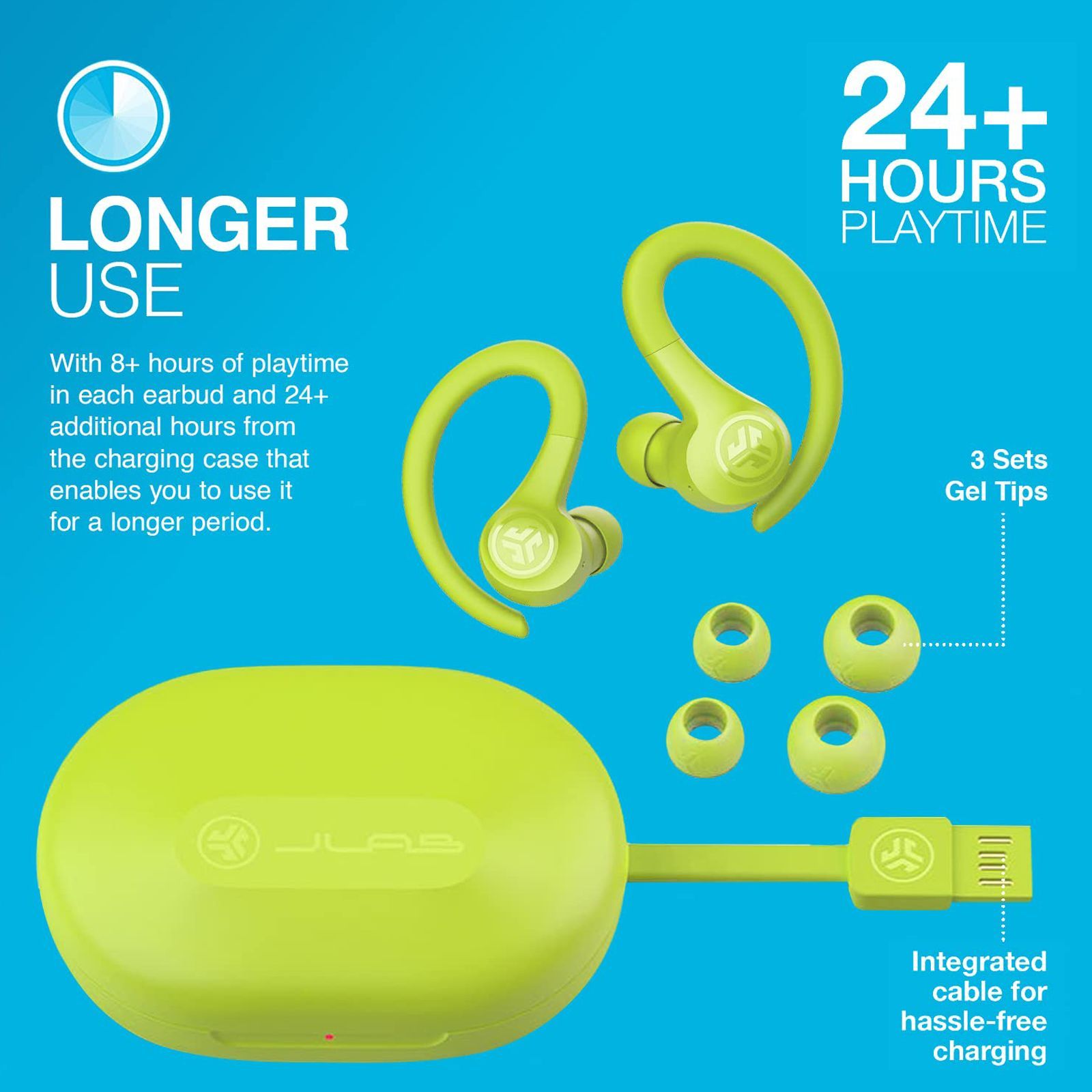 JLAB Go Air Sport TWS Earbuds with Active Noise Cancellation (IP55 Water Resistant, C3 Clear Calling, Yellow)_11