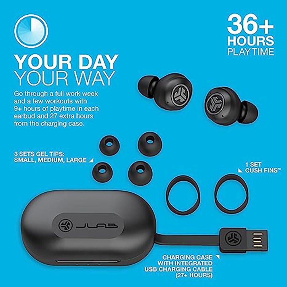 JLAB Jbuds Air Pro TWS Earbuds (IP55 Sweat Proof, 36 Plus Hours Playback, Black)_8