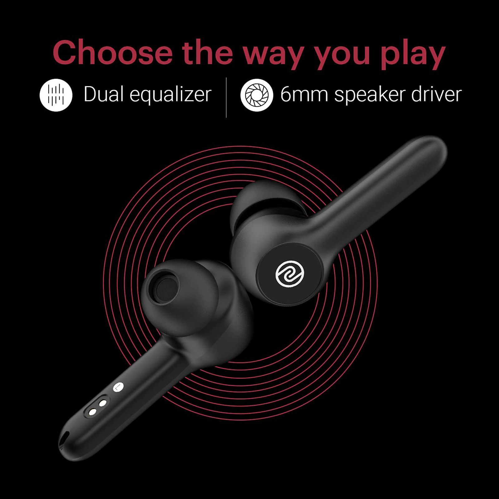 noise Buds VS201 TWS Earbuds with Noise Isolation (IPX5 Water Resistant, 6mm Driver, Charcoal Black)_5