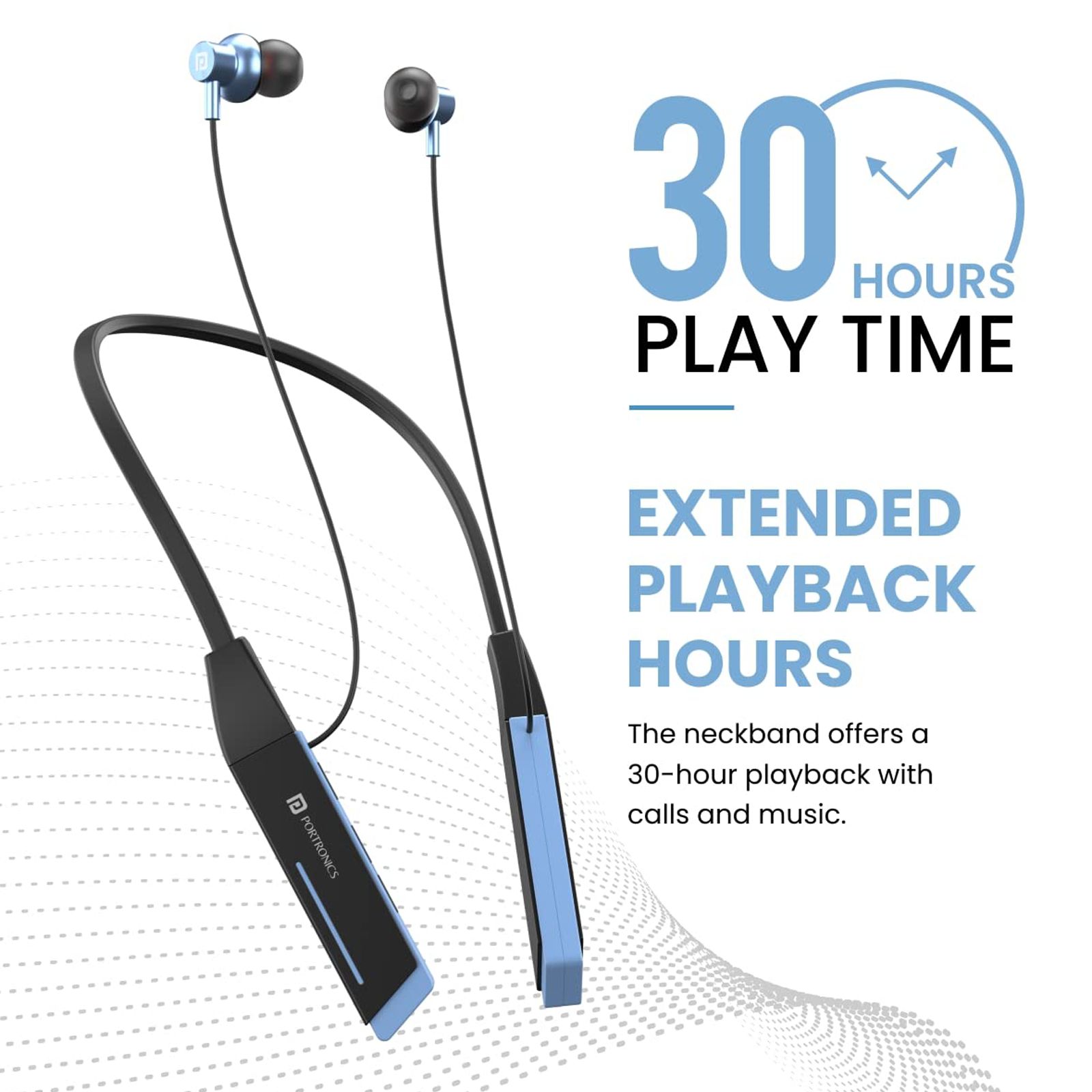PORTRONICS Harmonics Z2 POR 1721 Neckband with Environmental Noise Cancellation (HD Stereo Bass, Sky Blue) PORTRONICS Harmonics Z2 POR 1721 Neckband with Environmental Noise Cancellation (HD Stereo Bass, Sky Blue)_3