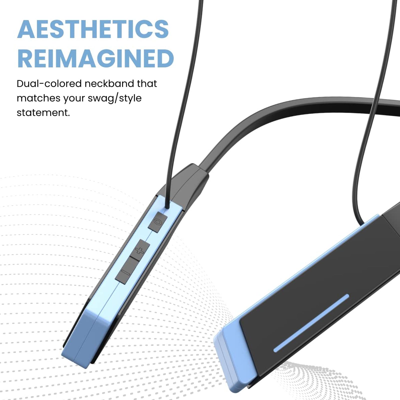 PORTRONICS Harmonics Z2 POR 1721 Neckband with Environmental Noise Cancellation (HD Stereo Bass, Sky Blue) PORTRONICS Harmonics Z2 POR 1721 Neckband with Environmental Noise Cancellation (HD Stereo Bass, Sky Blue)_4