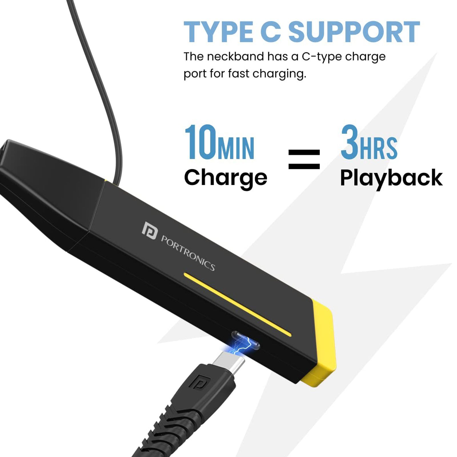 PORTRONICS Harmonics Z2 POR 1722 Neckband with Environmental Noise Cancellation (HD Stereo Bass, Yellow)_3