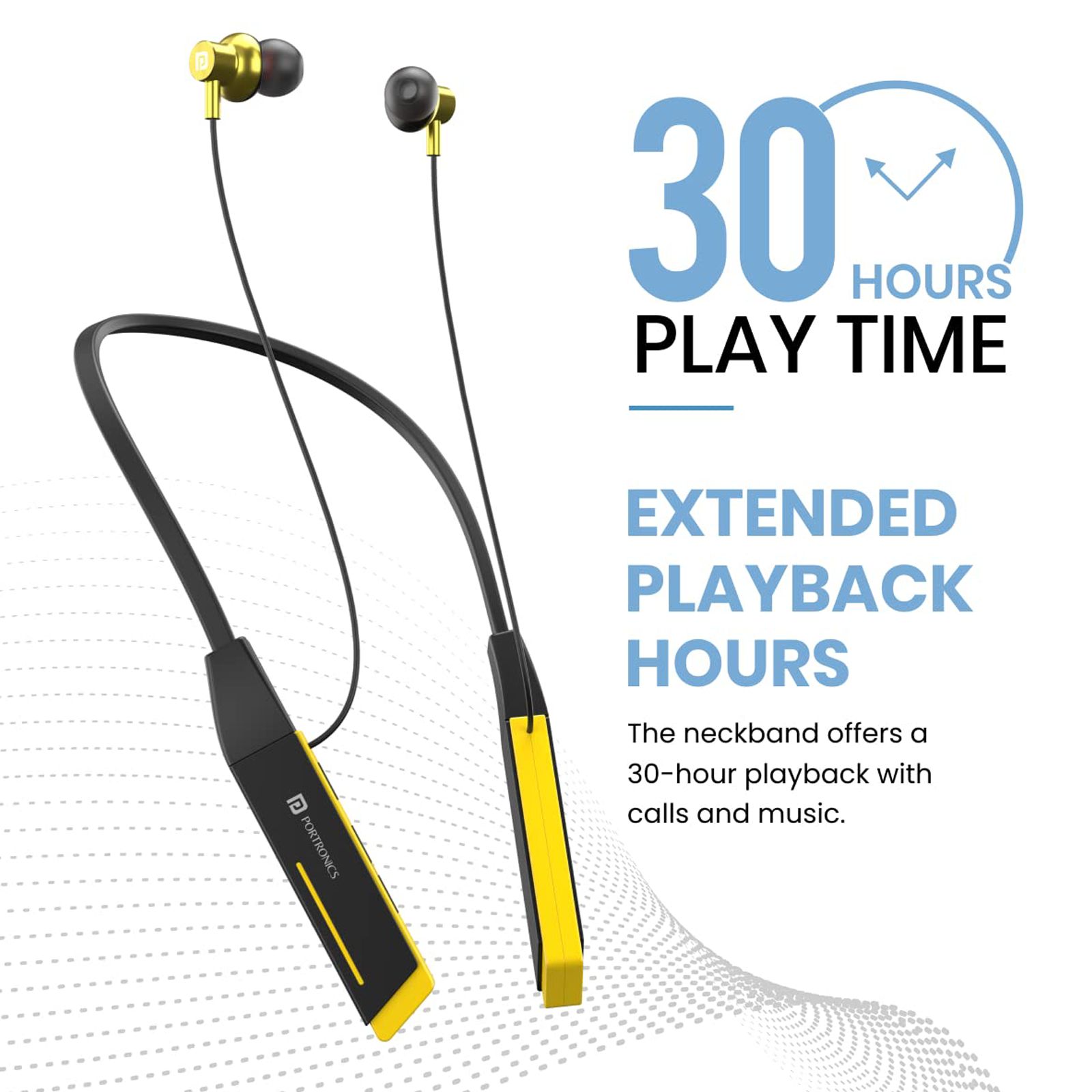 PORTRONICS Harmonics Z2 POR 1722 Neckband with Environmental Noise Cancellation (HD Stereo Bass, Yellow)_5