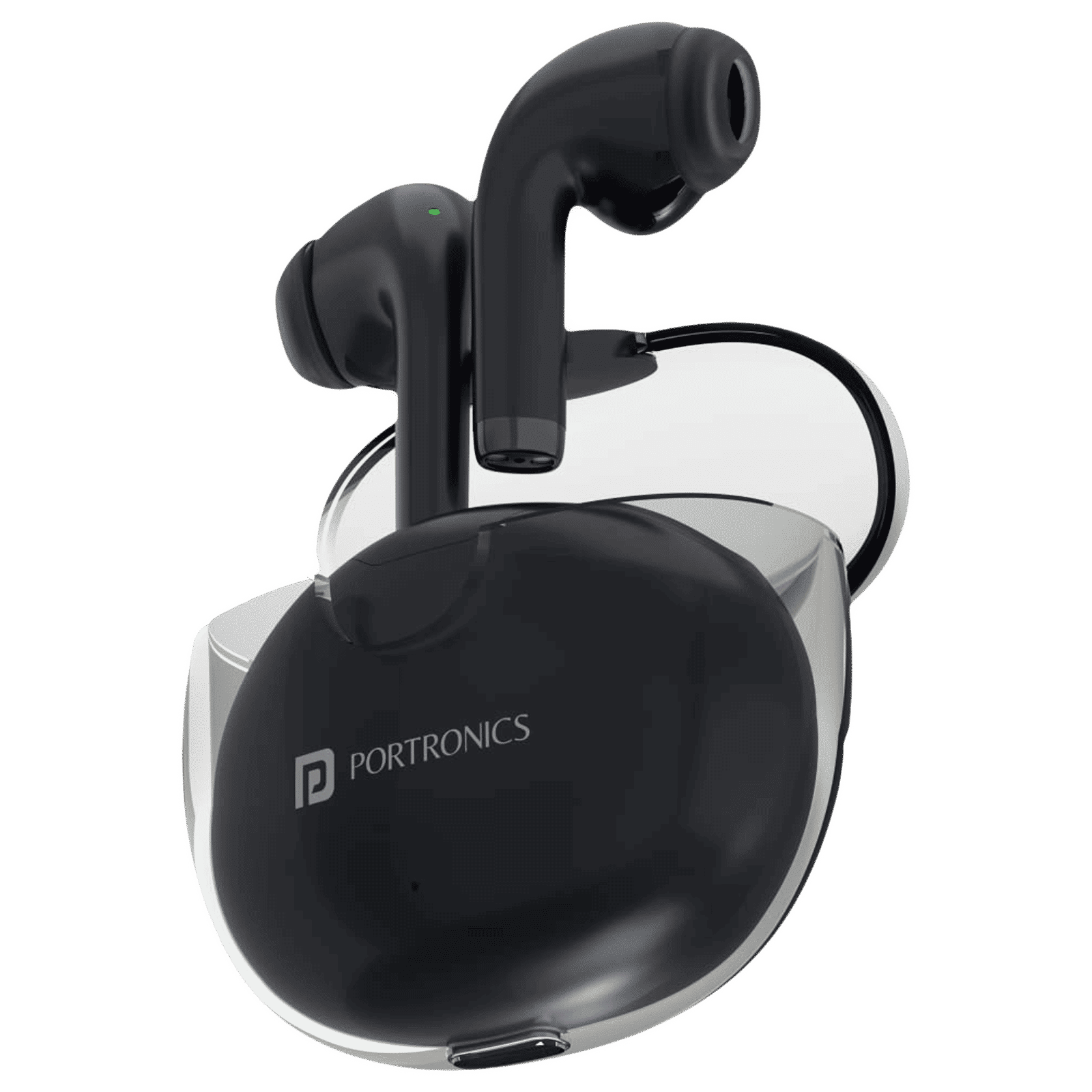 PORTRONICS Harmonics Twins S4 TWS Earbuds (IPX4 Splash Resistant, Upto 16 Hours Playback, Black) PORTRONICS Harmonics Twins S4 TWS Earbuds (IPX4 Splash Resistant, Upto 16 Hours Playback, Black)_1