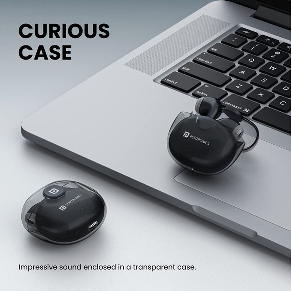 PORTRONICS Harmonics Twins S4 TWS Earbuds (IPX4 Splash Resistant, Upto 16 Hours Playback, Black) PORTRONICS Harmonics Twins S4 TWS Earbuds (IPX4 Splash Resistant, Upto 16 Hours Playback, Black)_3