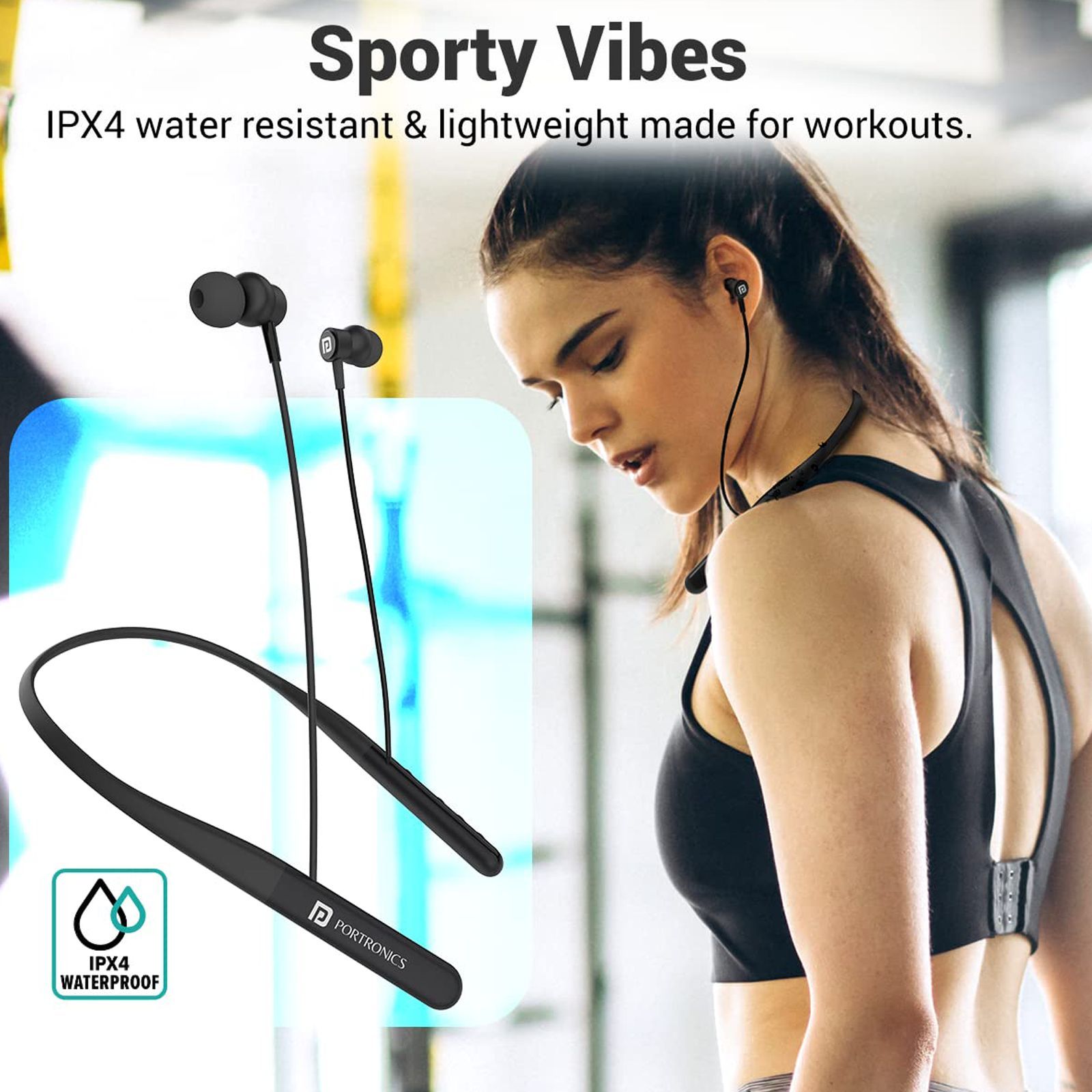 PORTRONICS Harmonics Z4 Neckband (IPX4 Water Resistant, Game Mode, Black) PORTRONICS Harmonics Z4 Neckband (IPX4 Water Resistant, Game Mode, Black)_8