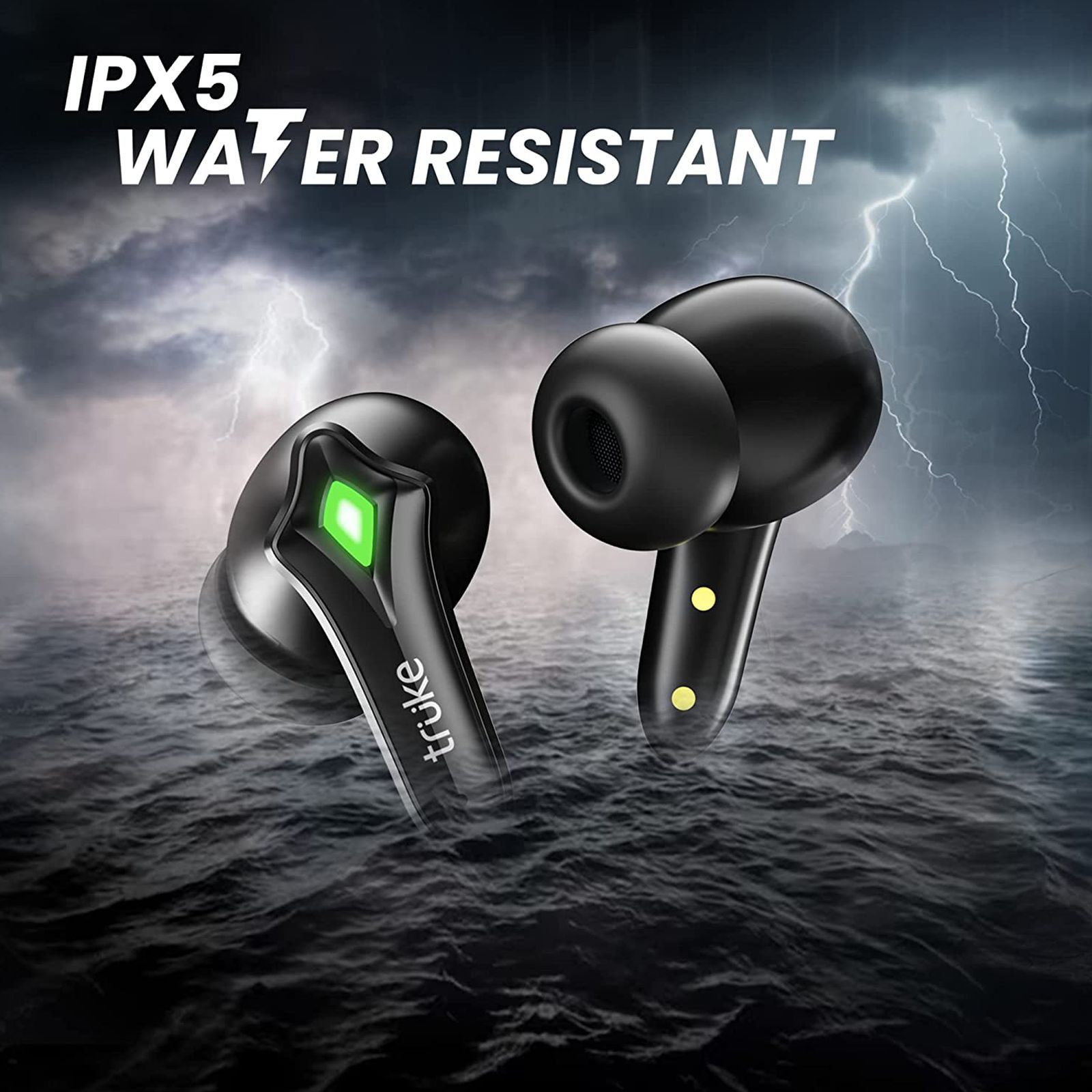 truke BTG Storm B141 TWS Earbuds with Environmental Noise Cancellation (IPX5 Water Resistant, Fast Charging, Black)_6