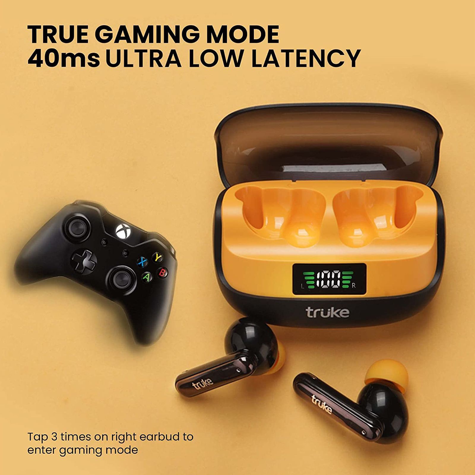 truke Buds Vibe F220 TWS Earbuds with Active Noise Cancellation (IPX5 Water Resistant, Instant Pairing Technology, Yellow)_11