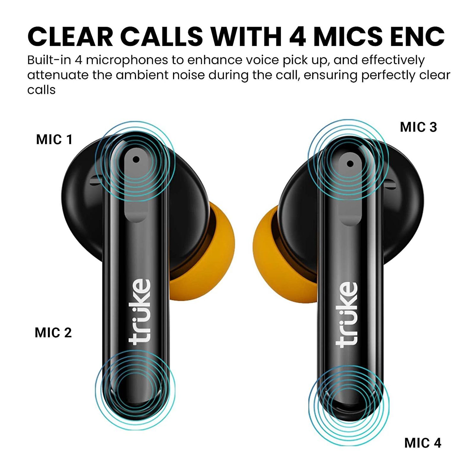 truke Buds Vibe F220 TWS Earbuds with Active Noise Cancellation (IPX5 Water Resistant, Instant Pairing Technology, Yellow)_12