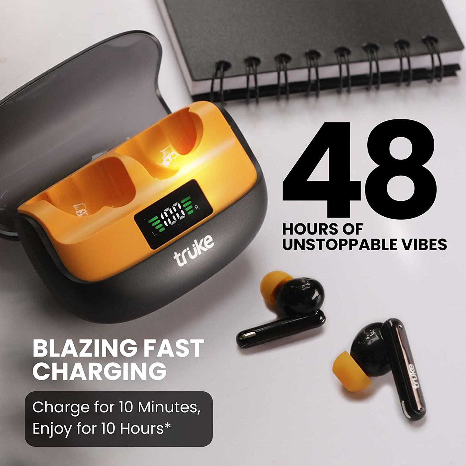 truke Buds Vibe F220 TWS Earbuds with Active Noise Cancellation (IPX5 Water Resistant, Instant Pairing Technology, Yellow)_15
