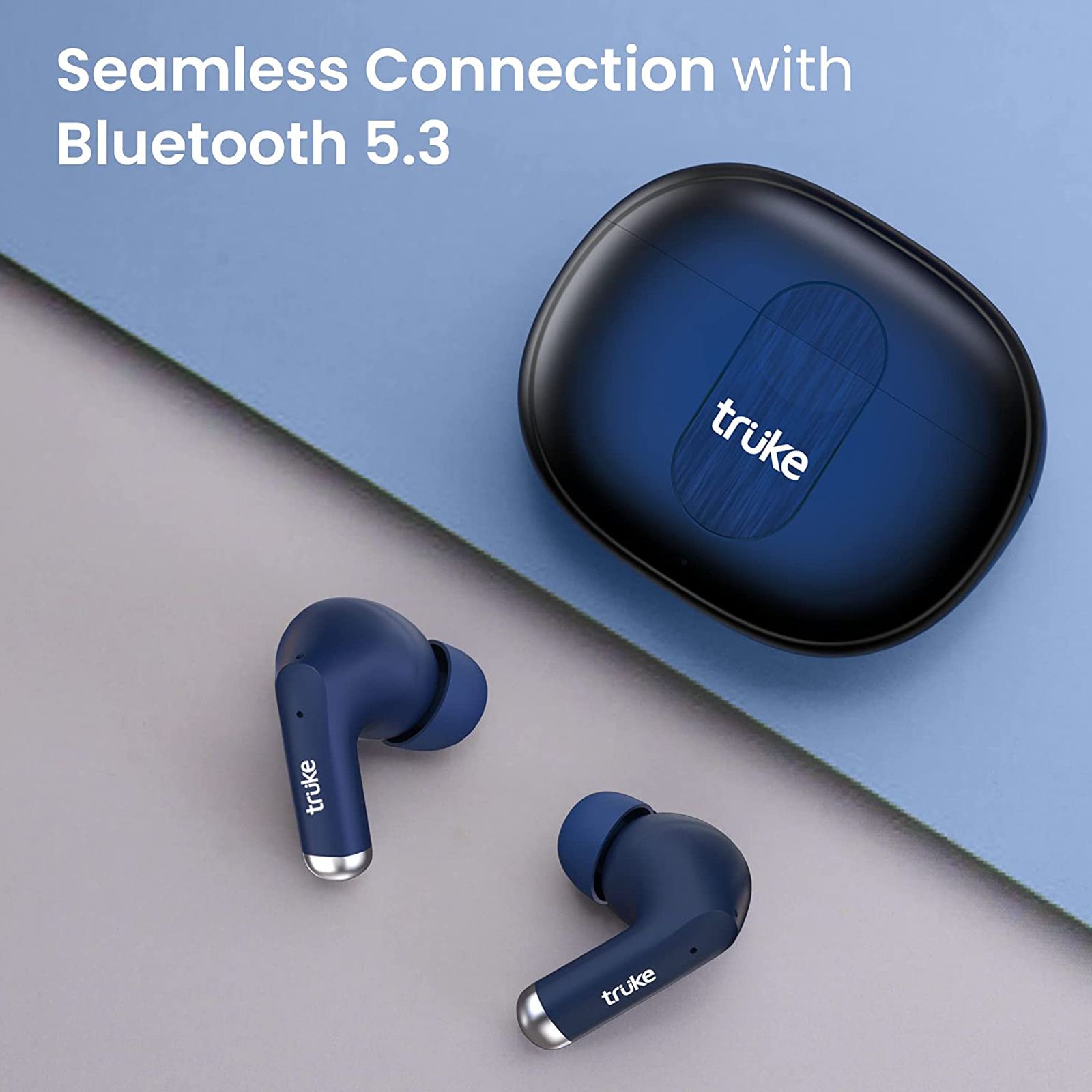 truke Buds A1 F61 TWS Earbuds with Active Noise Cancellation (IPX4 Water Resistant, Fast Charging, Blue)_3
