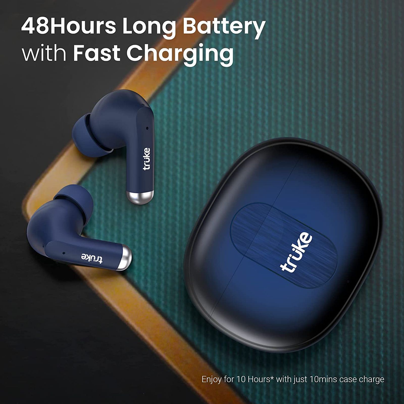 truke Buds A1 F61 TWS Earbuds with Active Noise Cancellation (IPX4 Water Resistant, Fast Charging, Blue)_4