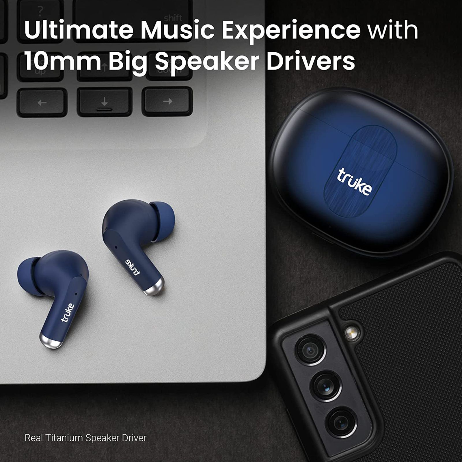 truke Buds A1 F61 TWS Earbuds with Active Noise Cancellation (IPX4 Water Resistant, Fast Charging, Blue)_5