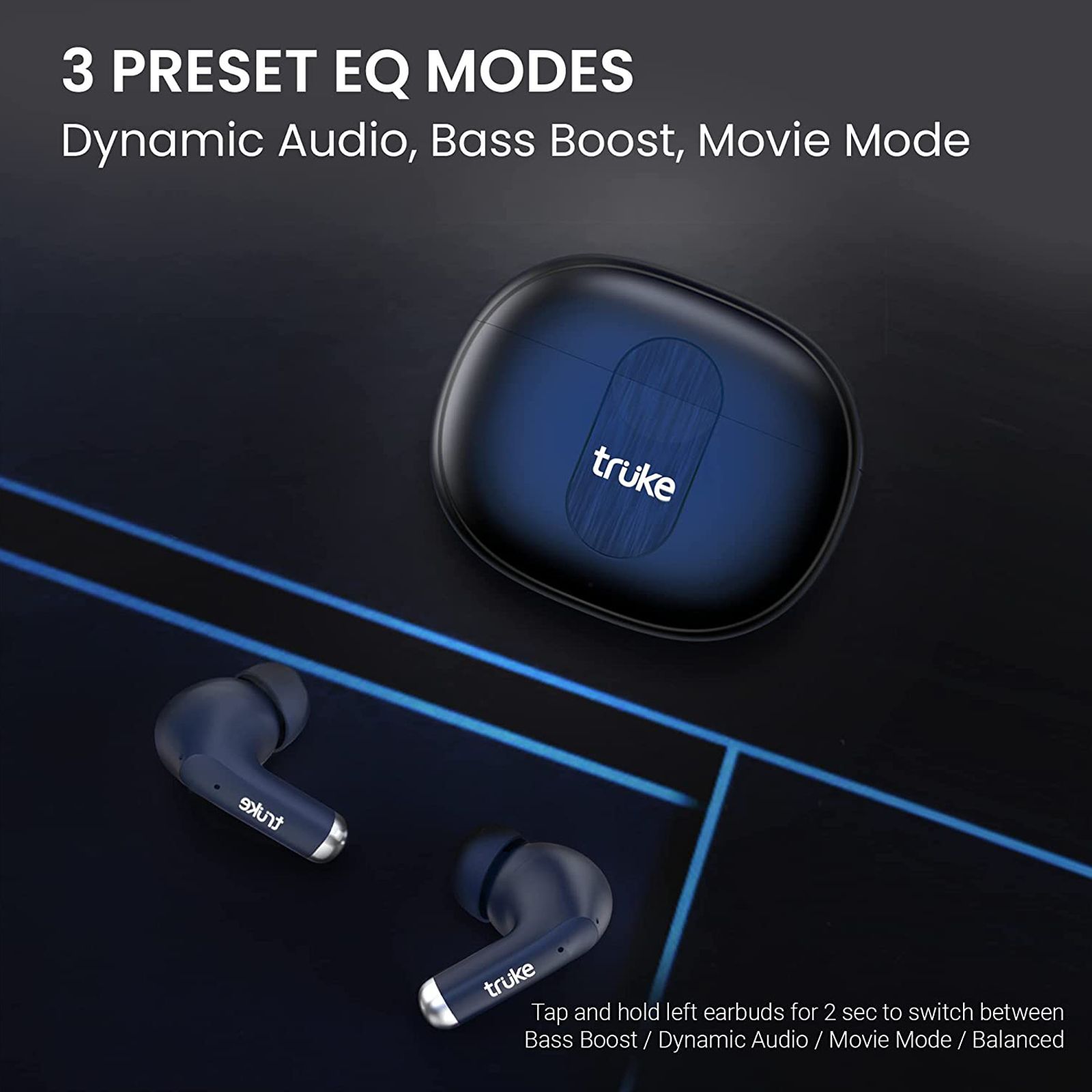 truke Buds A1 F61 TWS Earbuds with Active Noise Cancellation (IPX4 Water Resistant, Fast Charging, Blue)_9