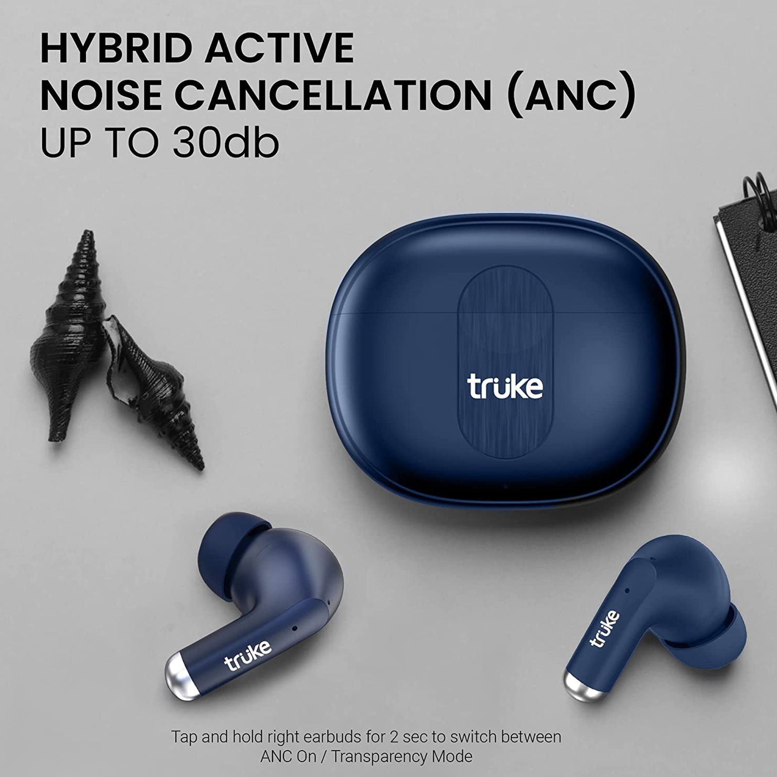 truke Buds A1 F61 TWS Earbuds with Active Noise Cancellation (IPX4 Water Resistant, Fast Charging, Blue)_10