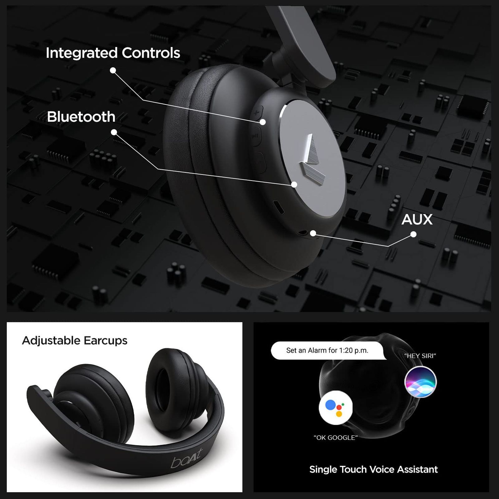 boAt Rockerz 450 Bluetooth Headphone with Mic (Dual Connectivity, On Ear, Luscious Black)_11