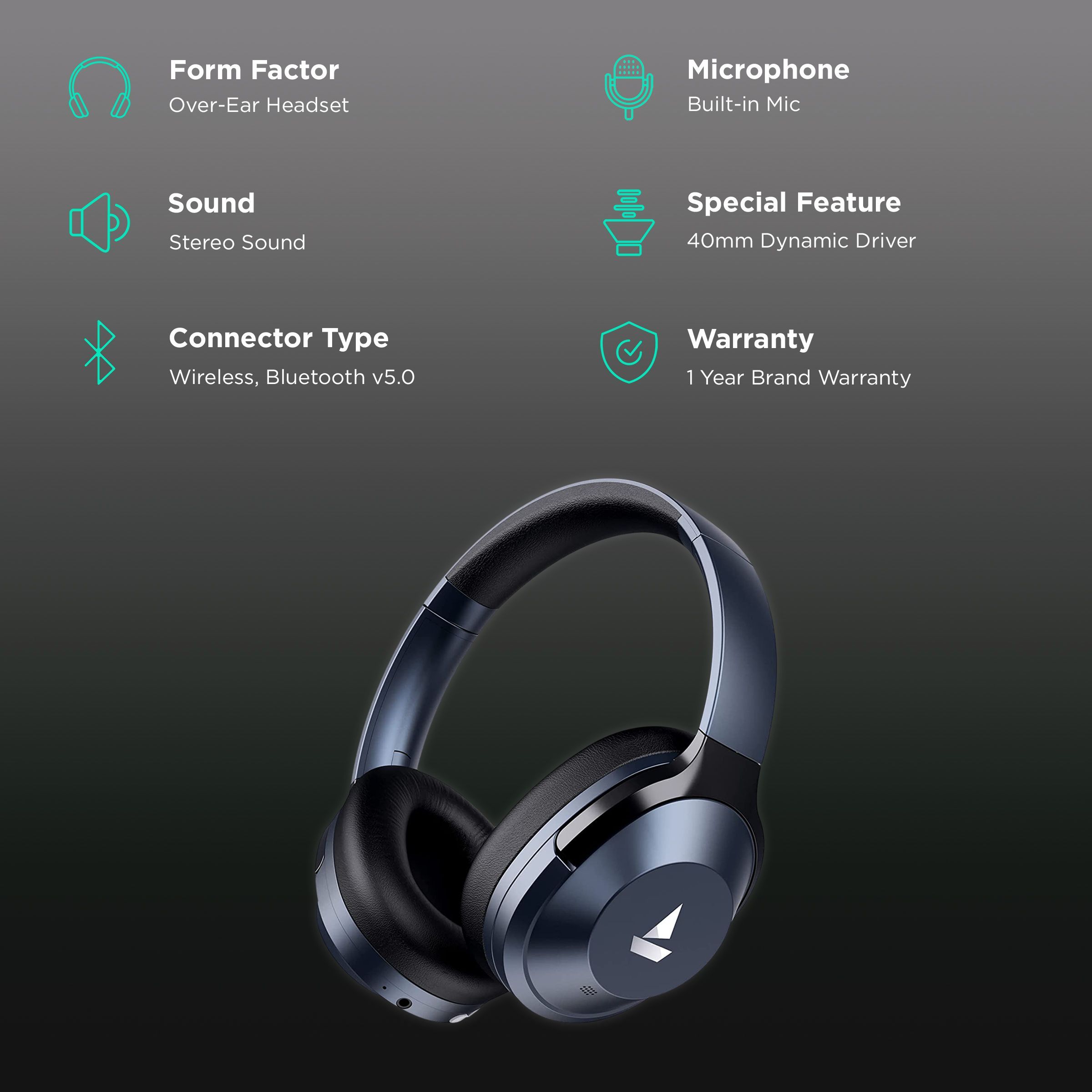 boAt Nirvanaa 751 ANC Bluetooth Headphone with Mic (Google Assistant Enabled, Over Ear, Bold Blue)_2