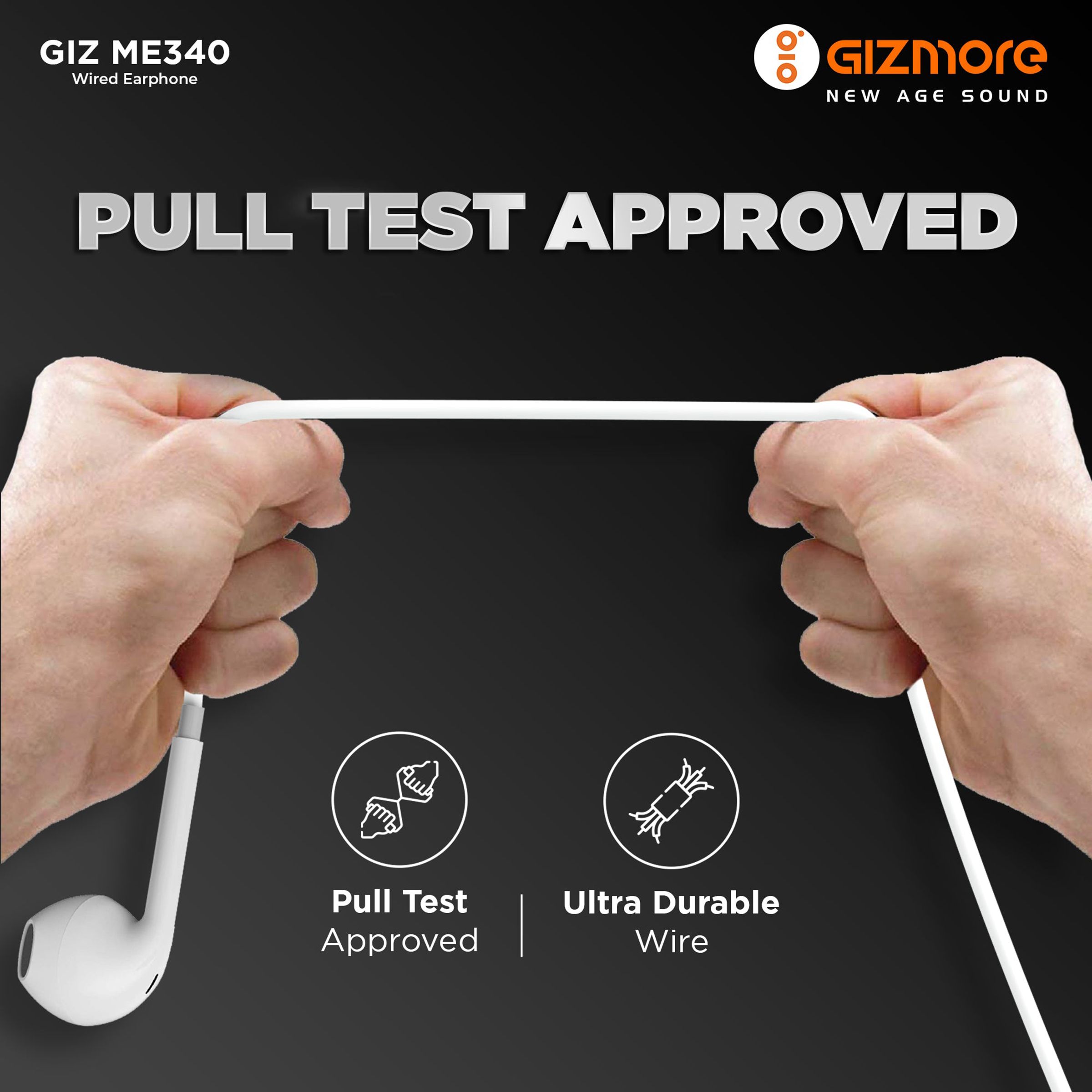 GIZmore ME340 Wired Earphone with Mic (In Ear, White)_3