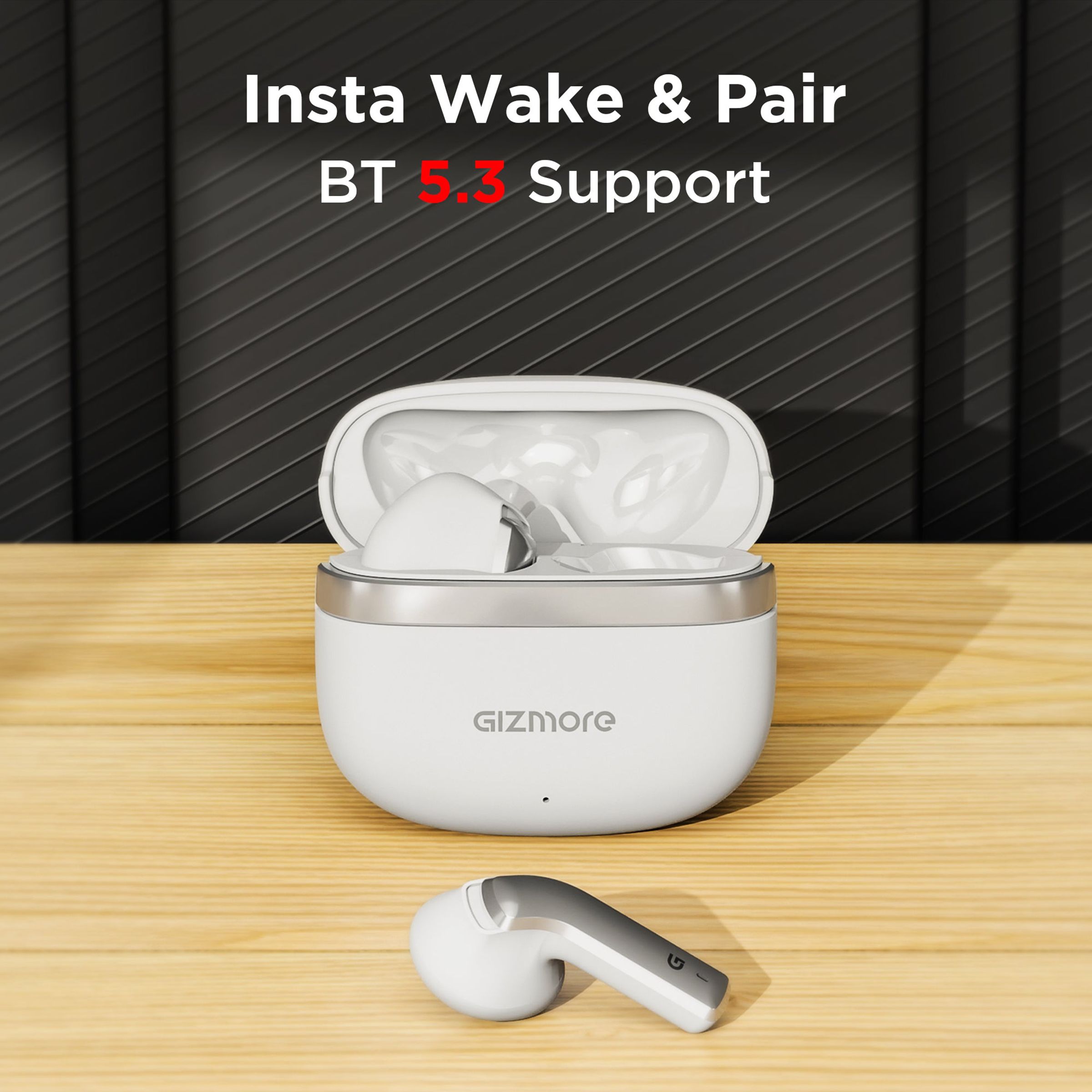 GIZmore Gizbud 809P TWS Earbuds with Environmental Noise Cancellation (Water Resistant, Immersive Bass, White) GIZmore Gizbud 809P TWS Earbuds with Environmental Noise Cancellation (Water Resistant, Immersive Bass, White)_3