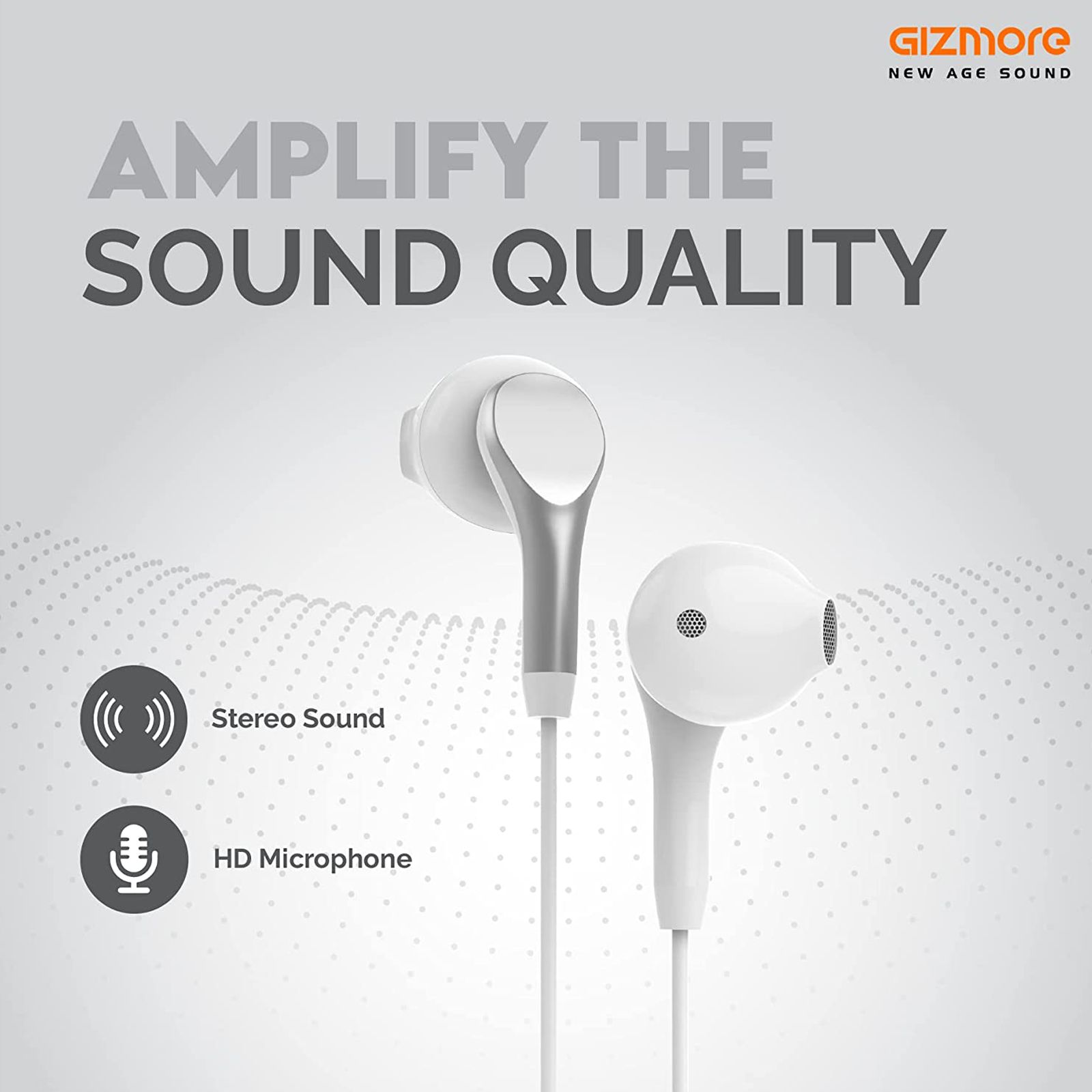 GIZmore ME343 Wired Earphone with Mic (In Ear, White)_3