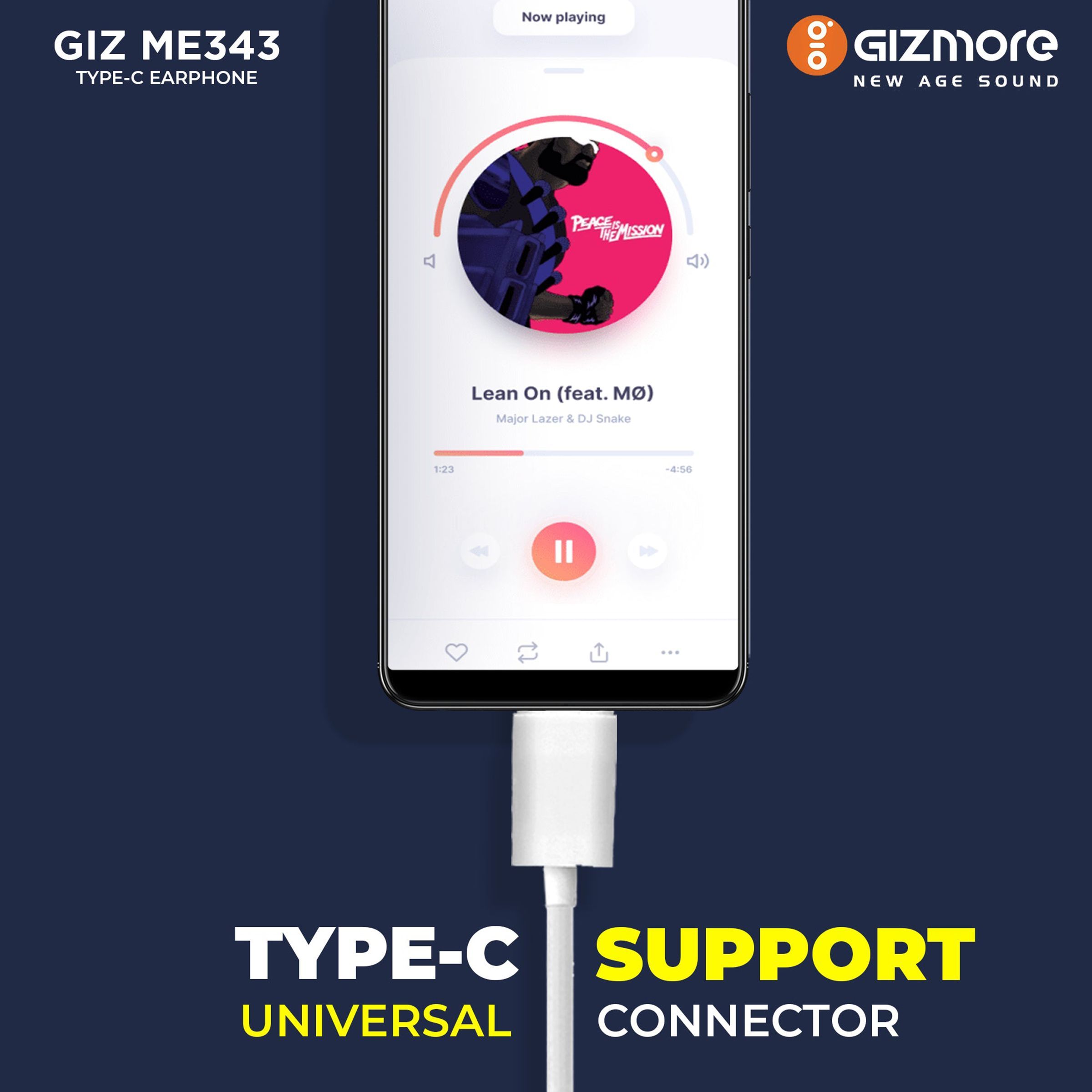 GIZmore ME343 Wired Earphone with Mic (In Ear, Black)_3