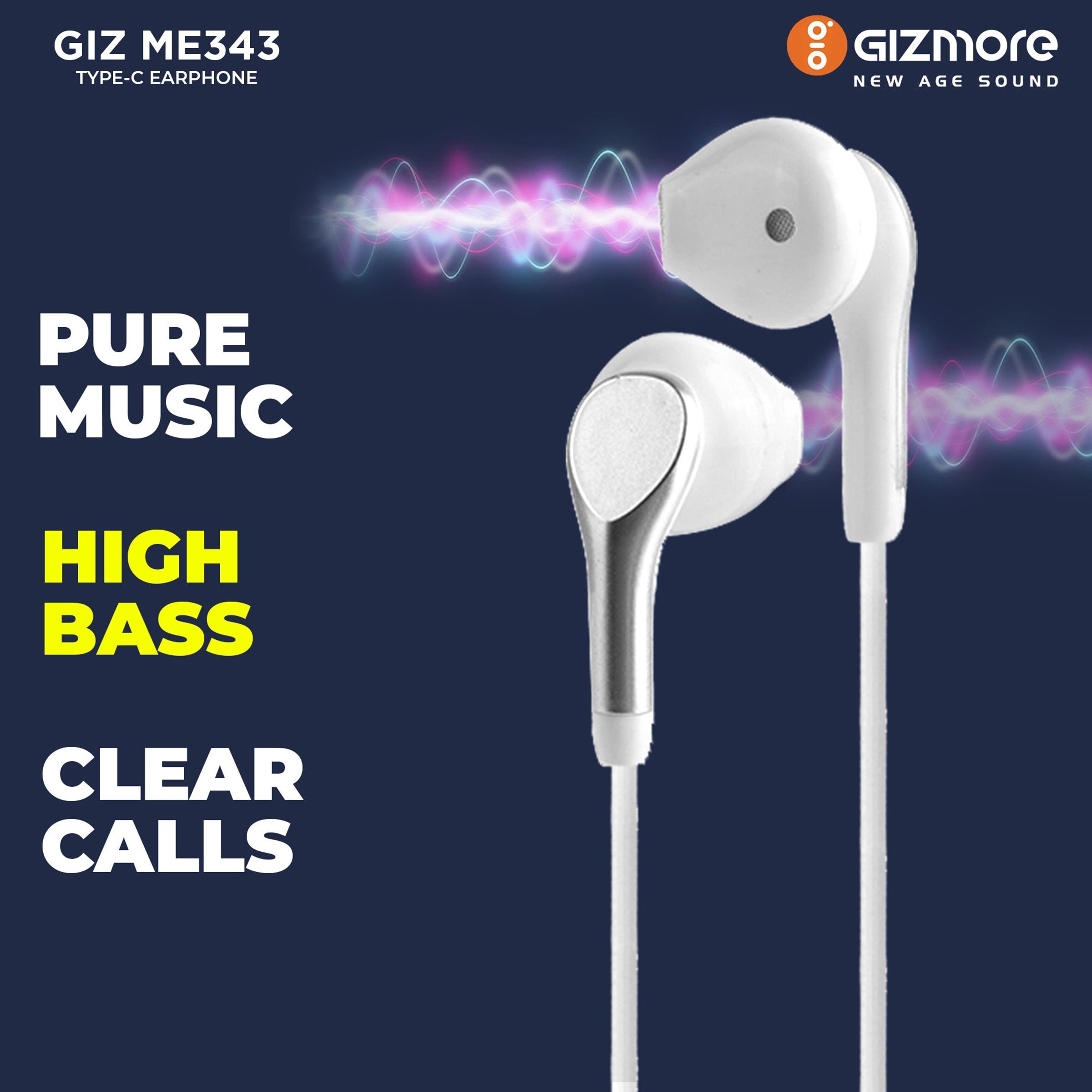 GIZmore ME343 Wired Earphone with Mic (In Ear, Black)_5