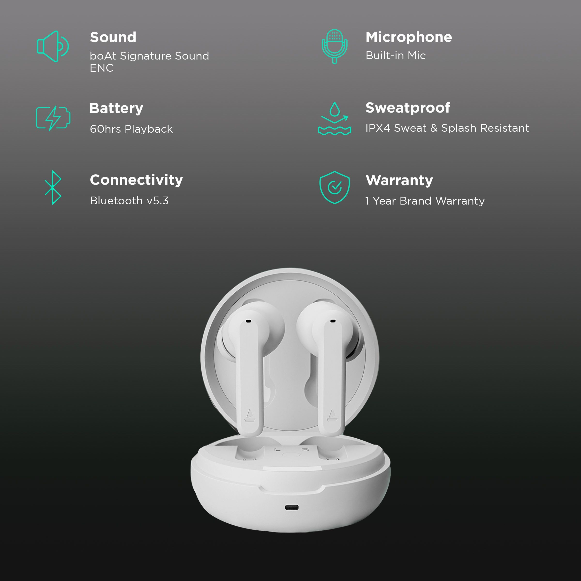 boAt Airdopes Sonik TWS Earbuds with Environmental Noise Cancellation (IPX4 Sweat and Splash Resistant, Dual EQ Modes, Tranquil White) boAt Airdopes Sonik TWS Earbuds with Environmental Noise Cancellation (IPX4 Sweat and Splash Resistant, Dual EQ Modes, Tranquil White)_2