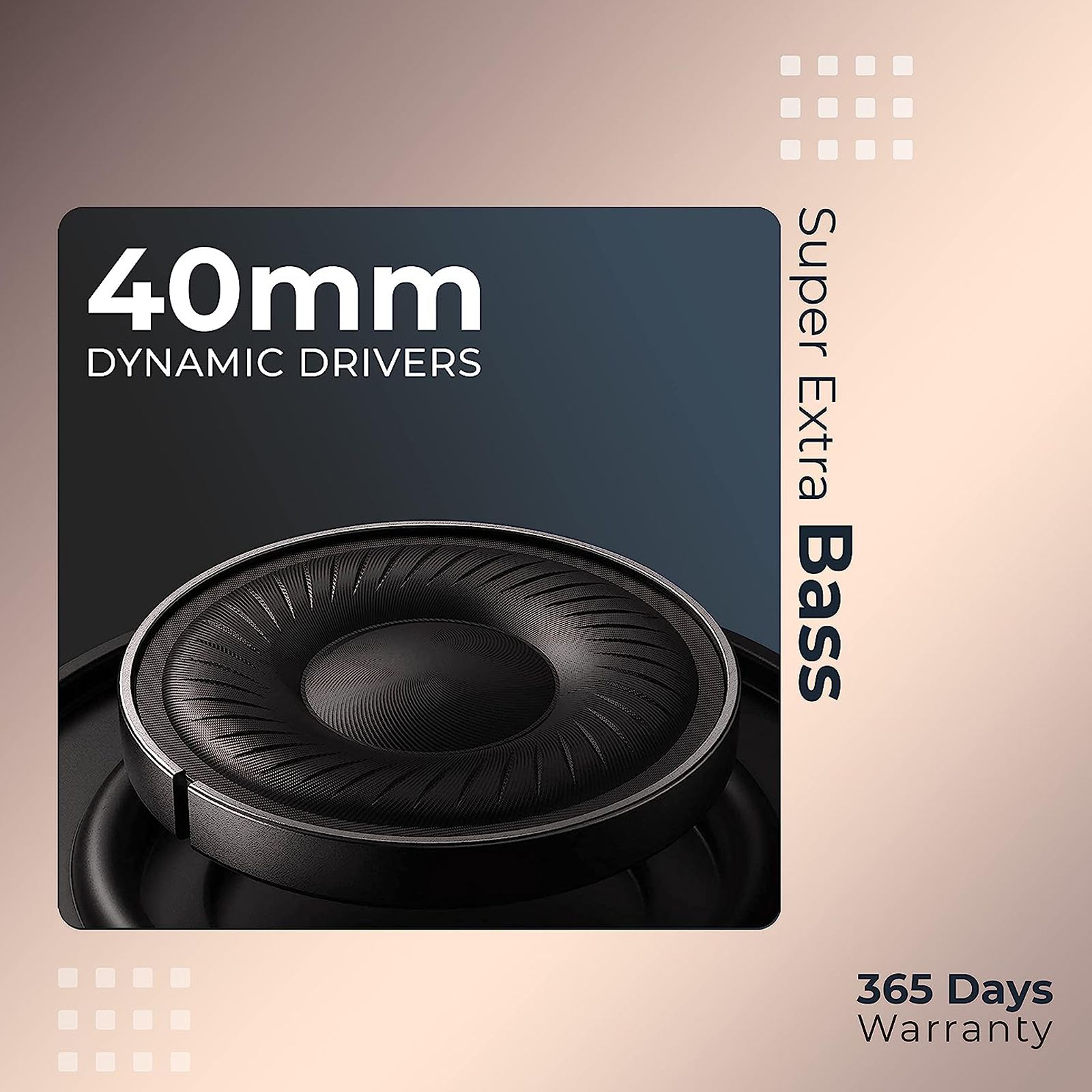 Foxin Supreme 321 FOXHED0137 Bluetooth Headphone with Mic (40mm Dynamic Driver, Over Ear, Brown and Black)_4