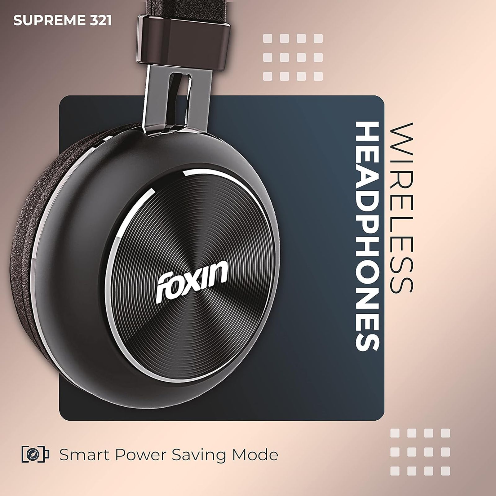 Foxin Supreme 321 FOXHED0137 Bluetooth Headphone with Mic (40mm Dynamic Driver, Over Ear, Brown and Black)_7