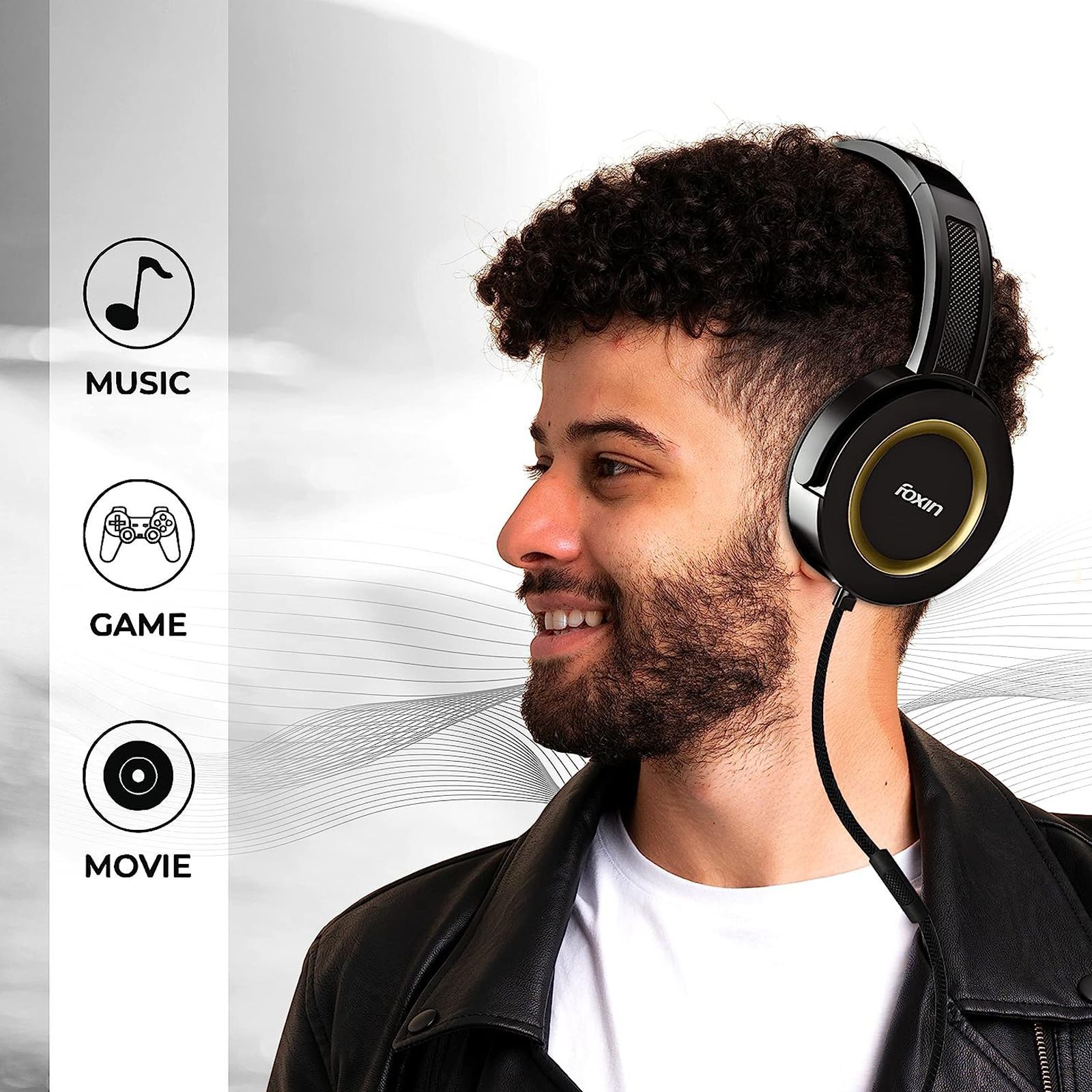 Foxin Roar 308 FOXHED0122 Wired Headphone with Mic (Over Ear, Piano Black) Foxin Roar 308 FOXHED0122 Wired Headphone with Mic (Over Ear, Piano Black)_7