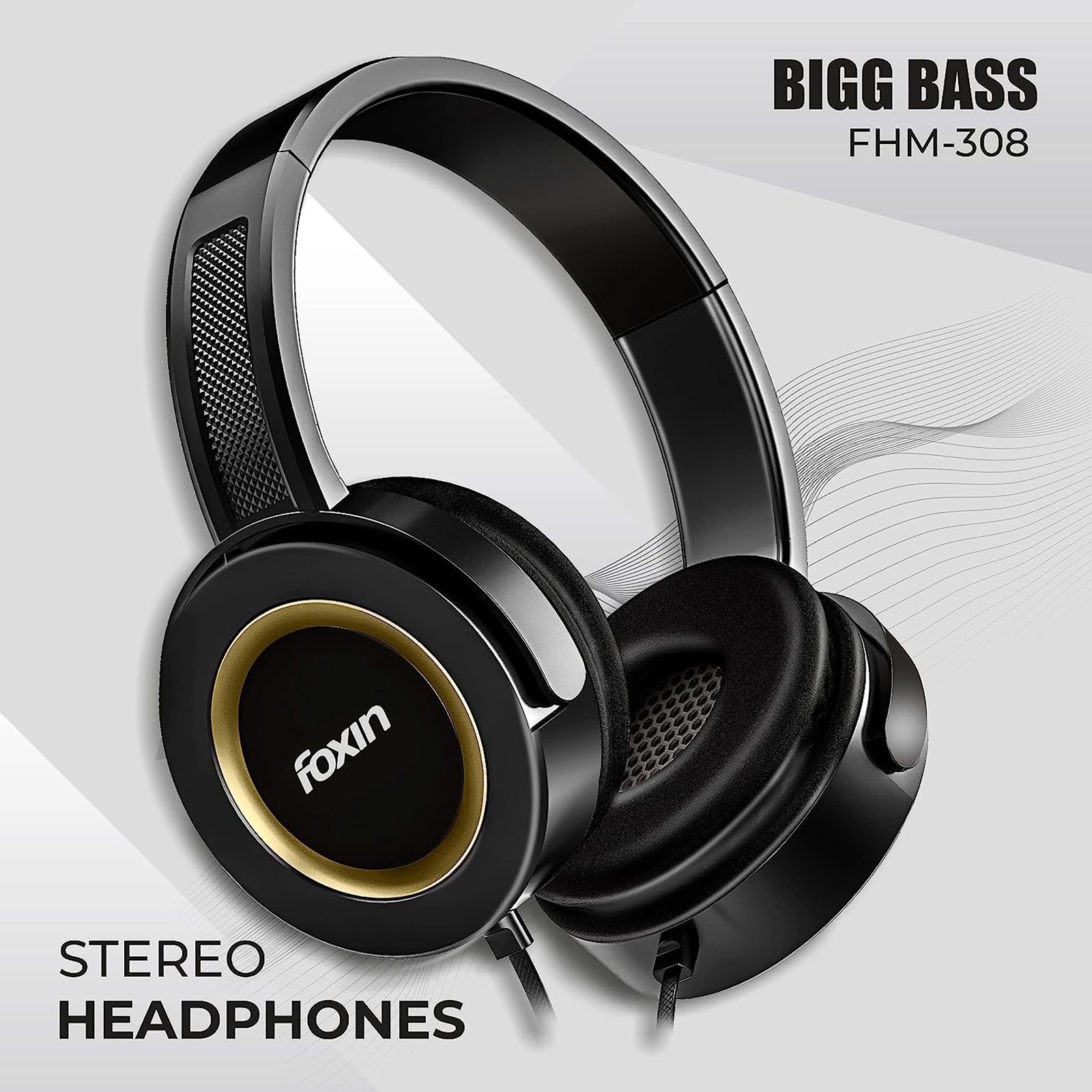 Foxin Roar 308 FOXHED0122 Wired Headphone with Mic (Over Ear, Piano Black) Foxin Roar 308 FOXHED0122 Wired Headphone with Mic (Over Ear, Piano Black)_8