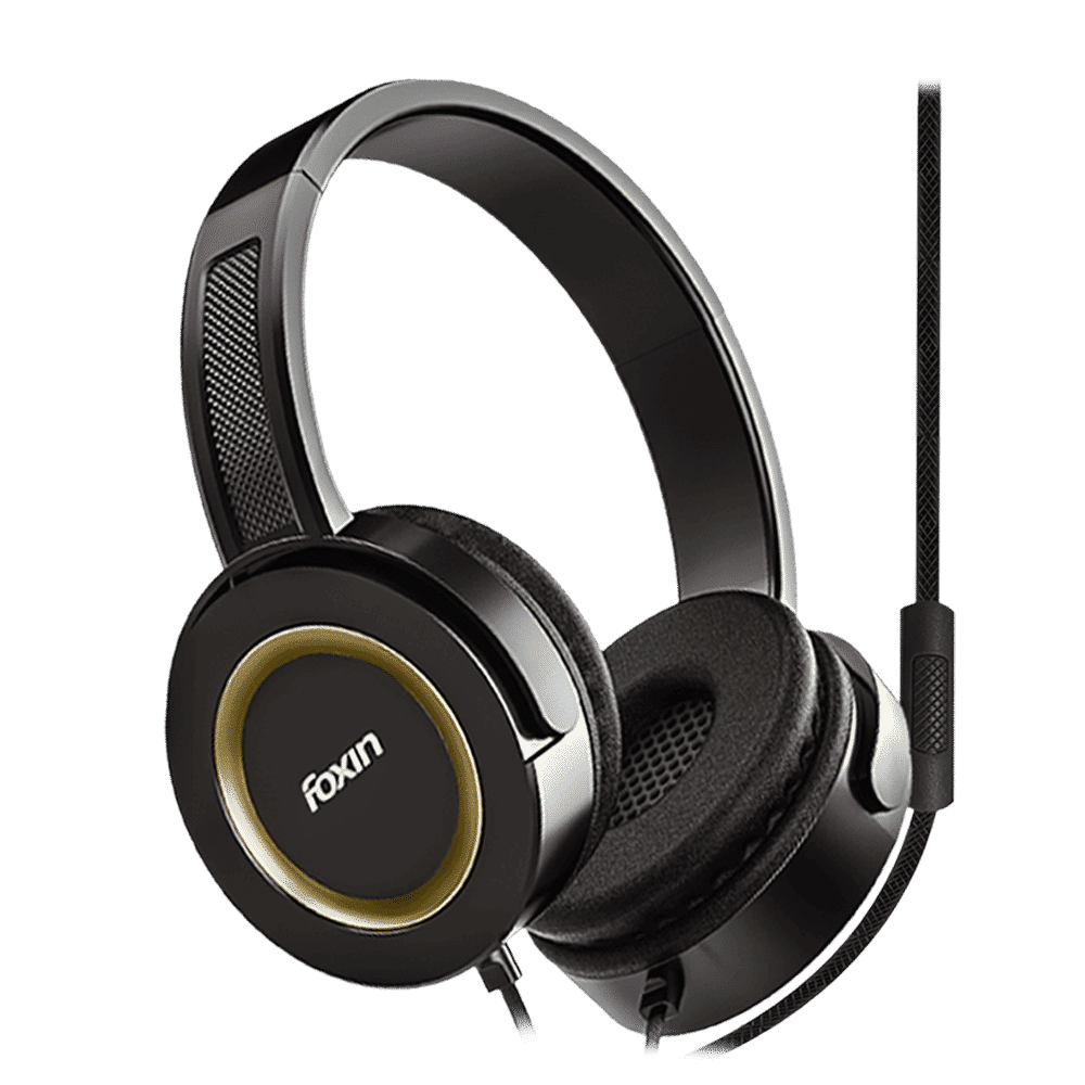 Foxin Roar 308 FOXHED0122 Wired Headphone with Mic (Over Ear, Piano Black) Foxin Roar 308 FOXHED0122 Wired Headphone with Mic (Over Ear, Piano Black)_4