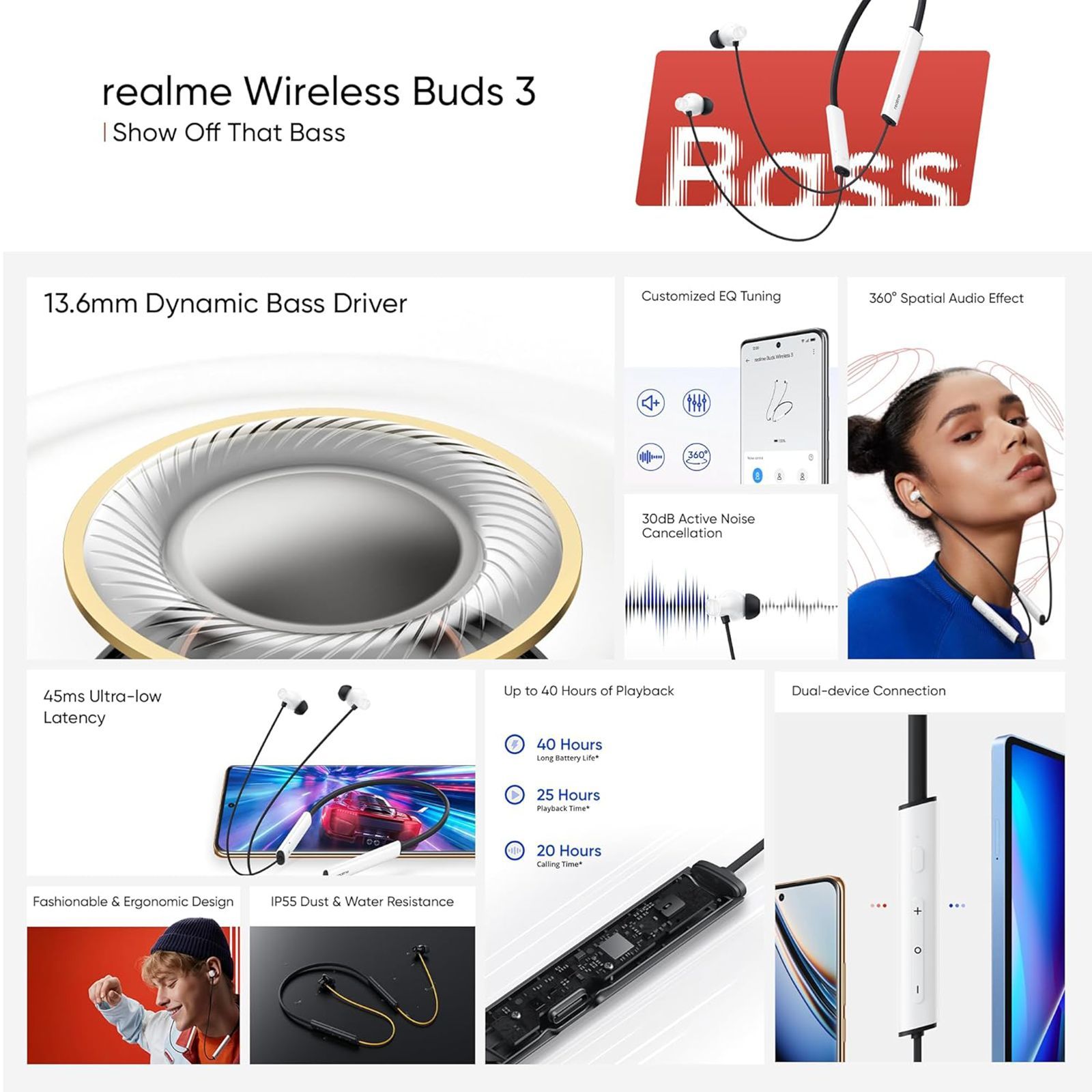 realme Buds Wireless 3 RMA 2119 Neckband with Active Noise Cancellation (IP55 Water & Dust Resistant, Google Fast Pairing, Vitality White)_10
