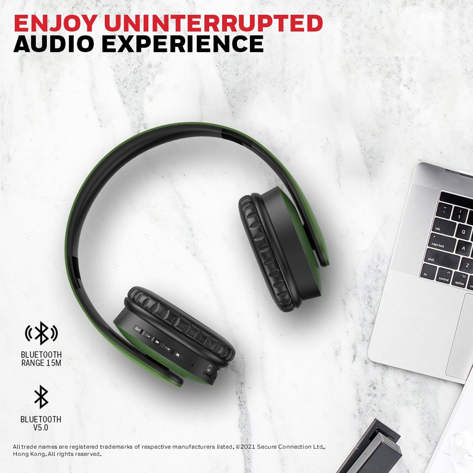 Honeywell Suono P20 Bluetooth Headphone with Mic (Google Assistant Enabled, Over Ear, Olive Green)_7