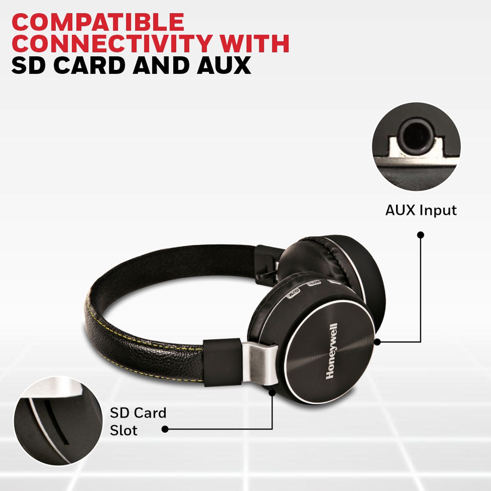 Honeywell Moxie V10 Bluetooth Headphone with Mic (Google Assistant Enabled, Over Ear, Black)_6