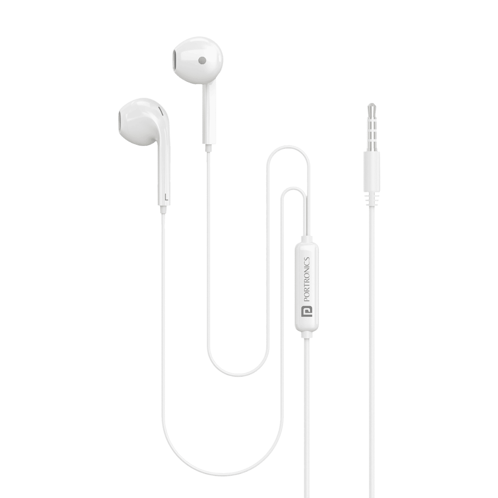 PORTRONICS Conch Beta Wired Earphone with Mic (In Ear, White)_1