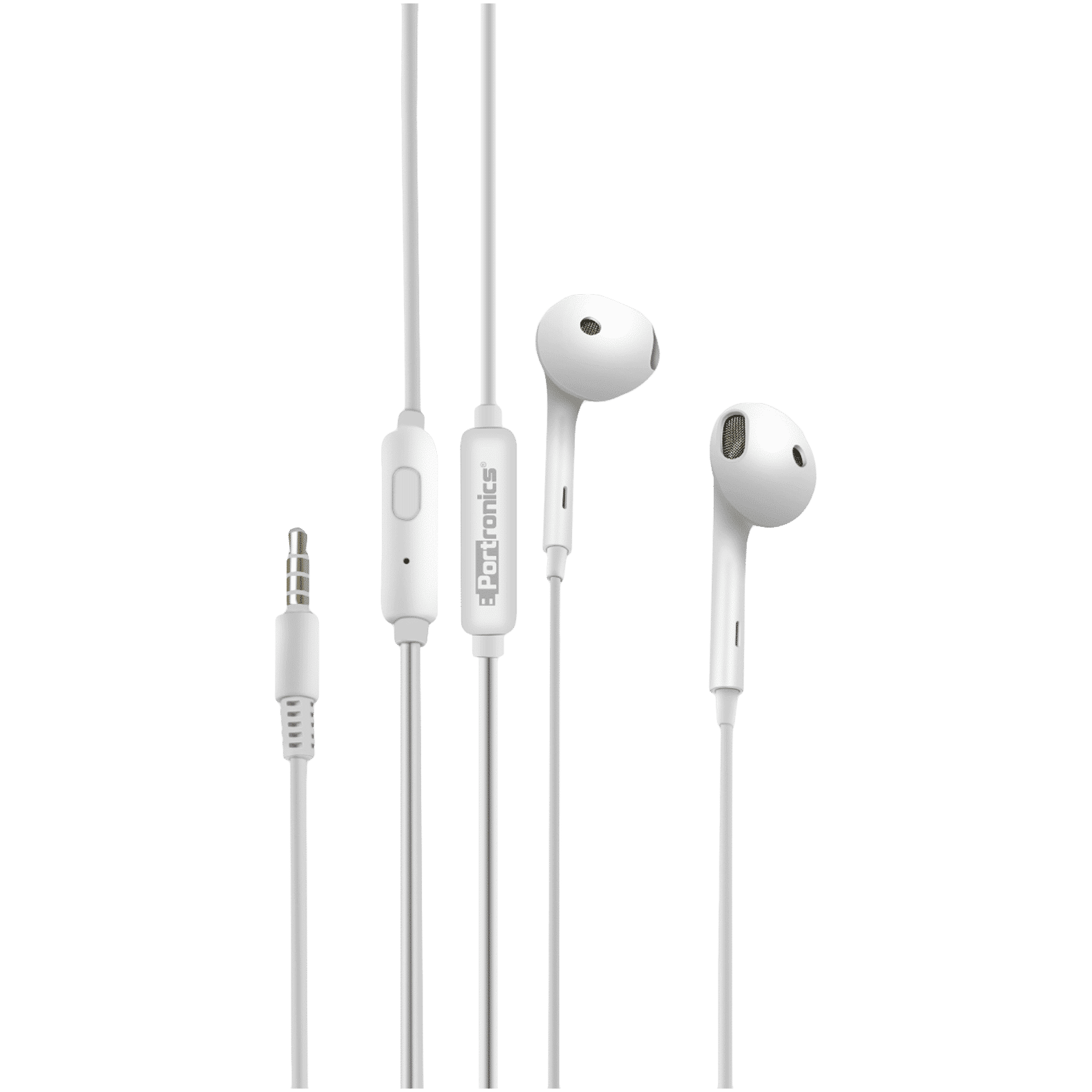 PORTRONICS Conch Beta Wired Earphone with Mic (In Ear, White)_3