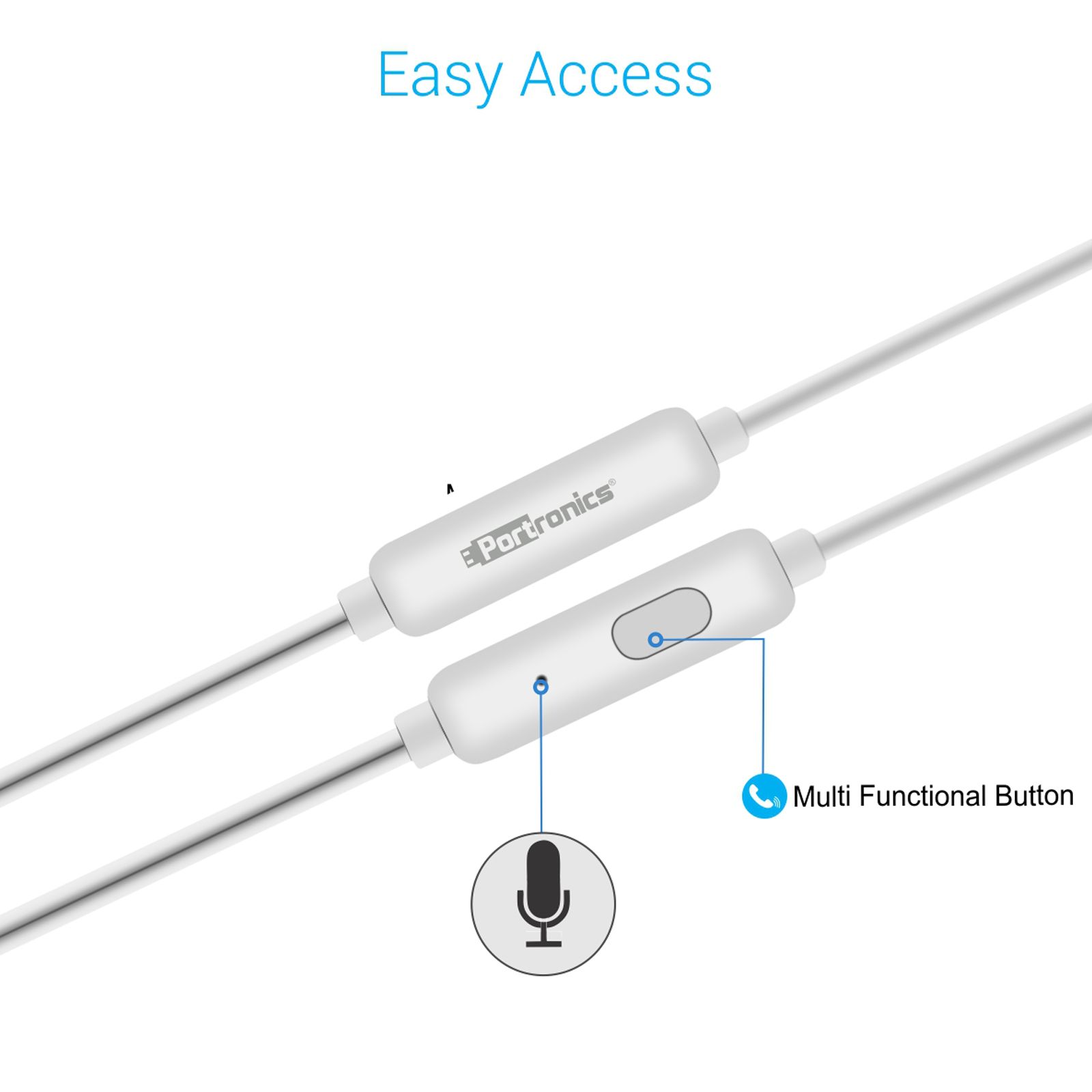 PORTRONICS Conch Beta Wired Earphone with Mic (In Ear, White)_4