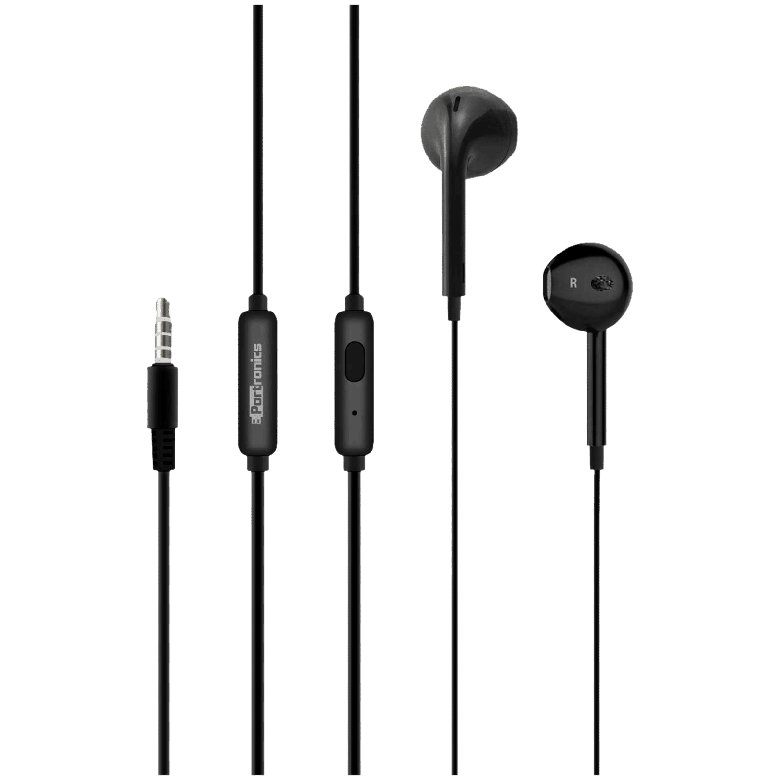 PORTRONICS Conch Beta Wired Earphone with Mic (In Ear, Black) PORTRONICS Conch Beta Wired Earphone with Mic (In Ear, Black)_1