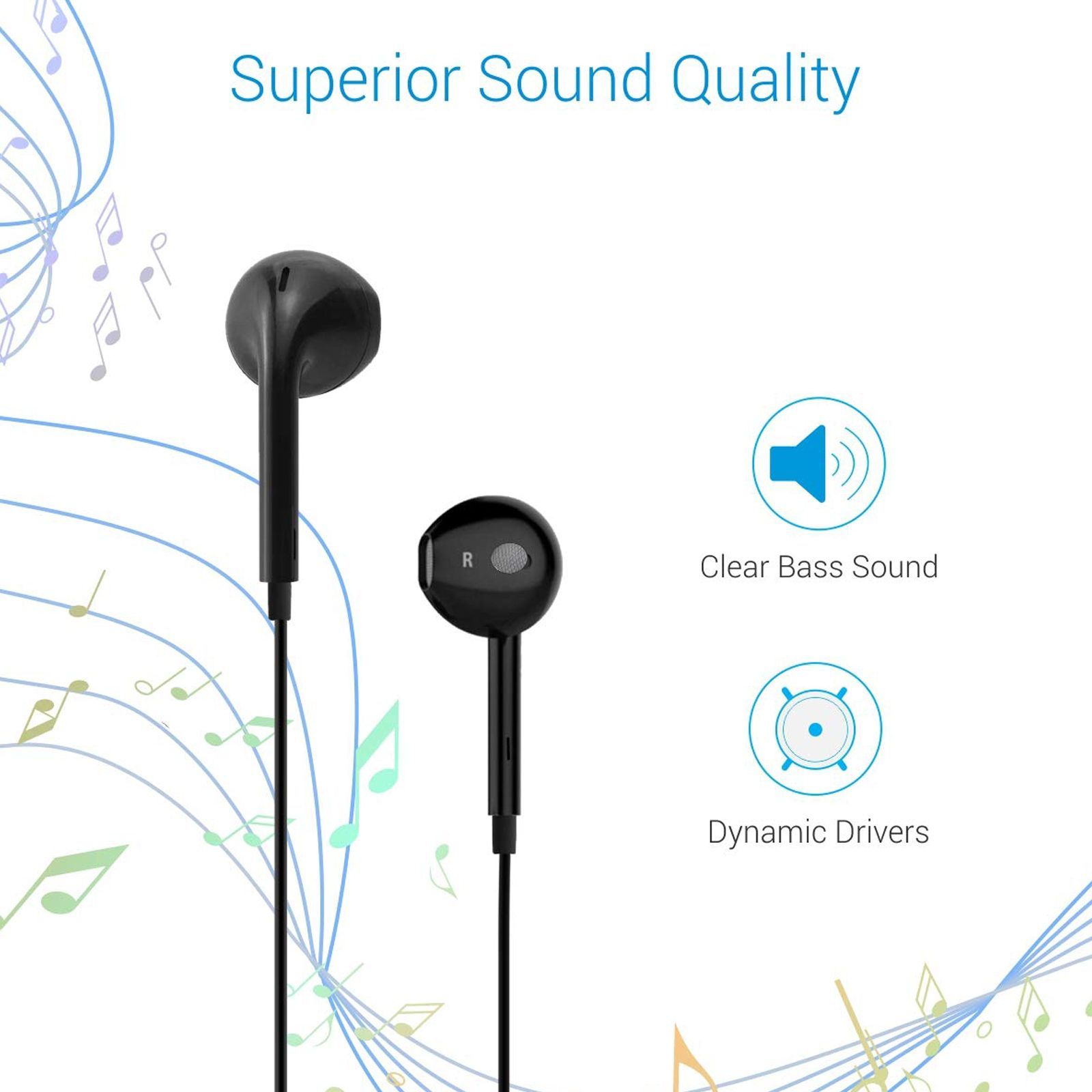 PORTRONICS Conch Beta Wired Earphone with Mic (In Ear, Black) PORTRONICS Conch Beta Wired Earphone with Mic (In Ear, Black)_6