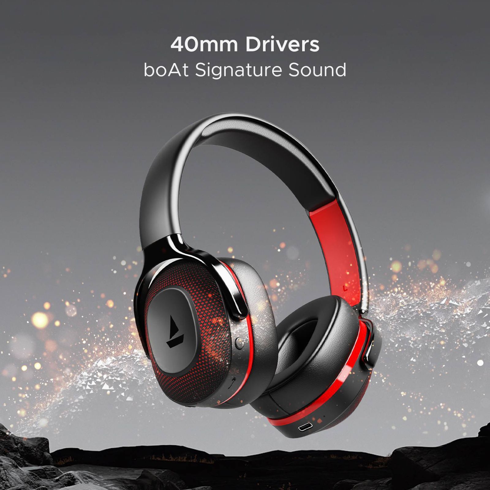 boAt Rockerz 425 Bluetooth Headphone with Mic (Environmental Noise Cancellation, Over Ear, Active Black)_3