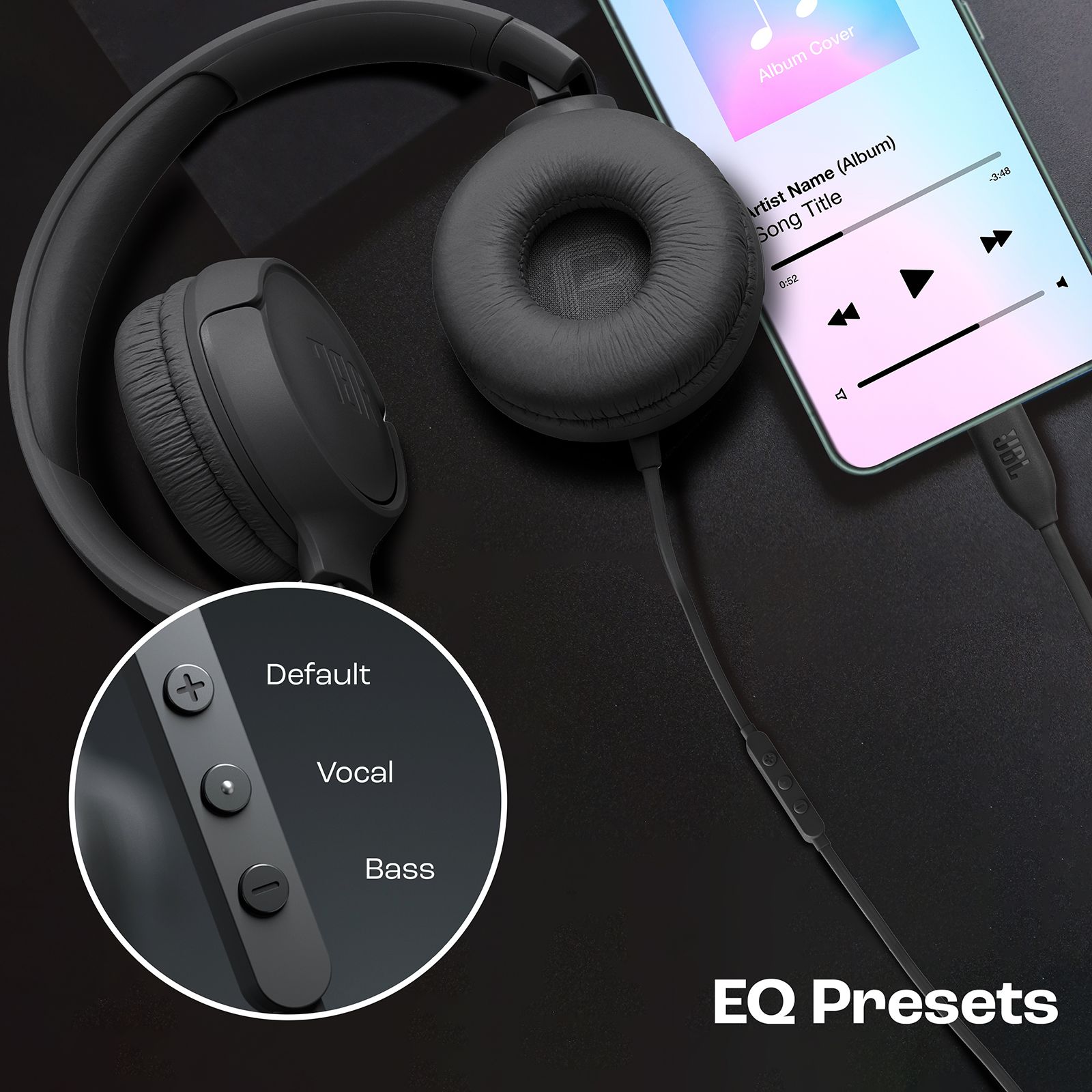 JBL Tune 520C JBLT520CBLK Wired Headphone with Mic (USB Type-C Connector, On Ear, Black)_15