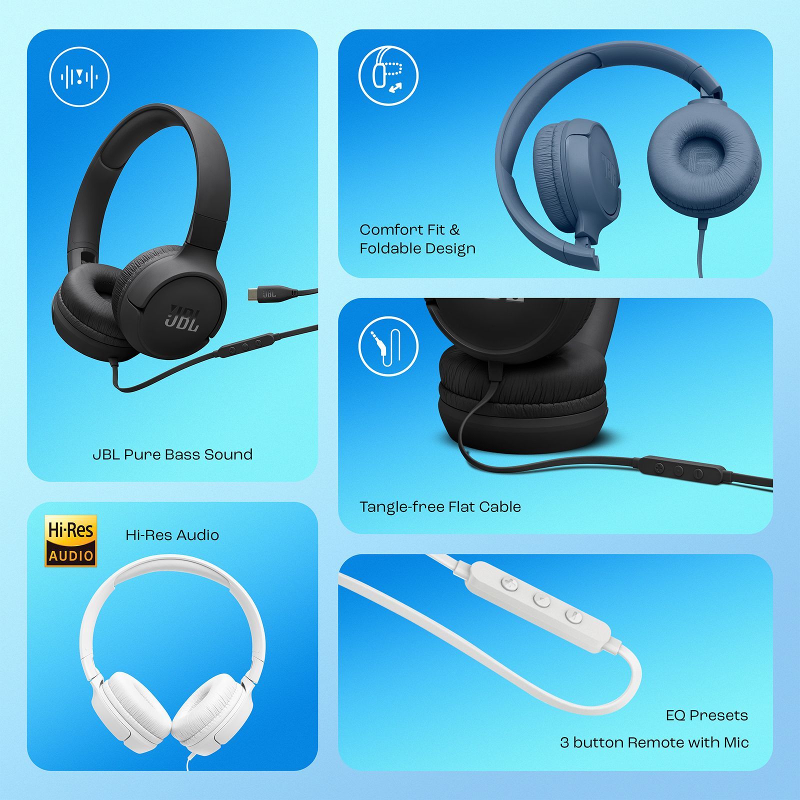 JBL Tune 520C JBLT520CBLU Wired Headphone with Mic (USB Type-C Connector, On Ear, Blue) JBL Tune 520C JBLT520CBLU Wired Headphone with Mic (USB Type-C Connector, On Ear, Blue)_12