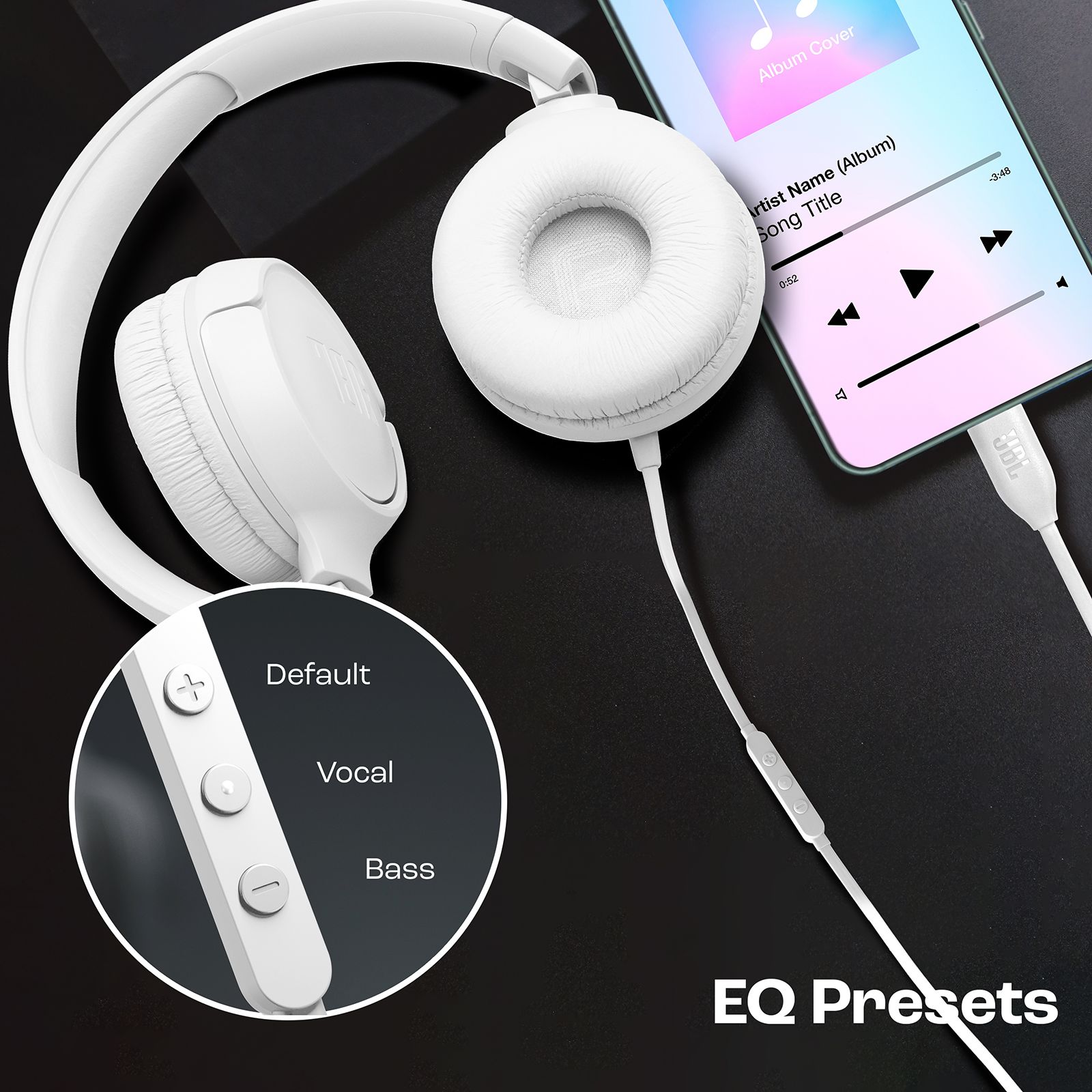 JBL Tune 520C JBLT520CWHT Wired Headphone with Mic (USB Type-C Connector, On Ear, White) JBL Tune 520C JBLT520CWHT Wired Headphone with Mic (USB Type-C Connector, On Ear, White)_7