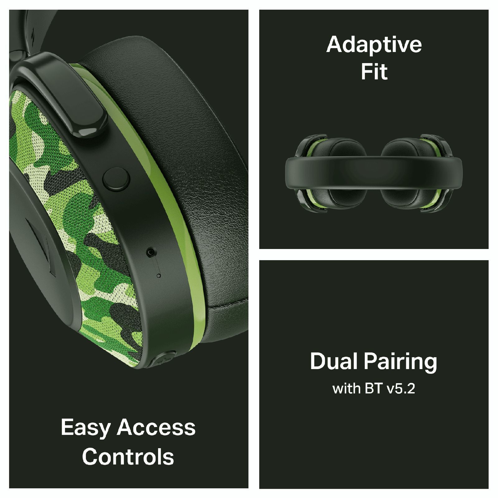 boAt Rockerz 413 Bluetooth Headphone with Mic (60 Hours Playback, Over Ear, Army Green)_6